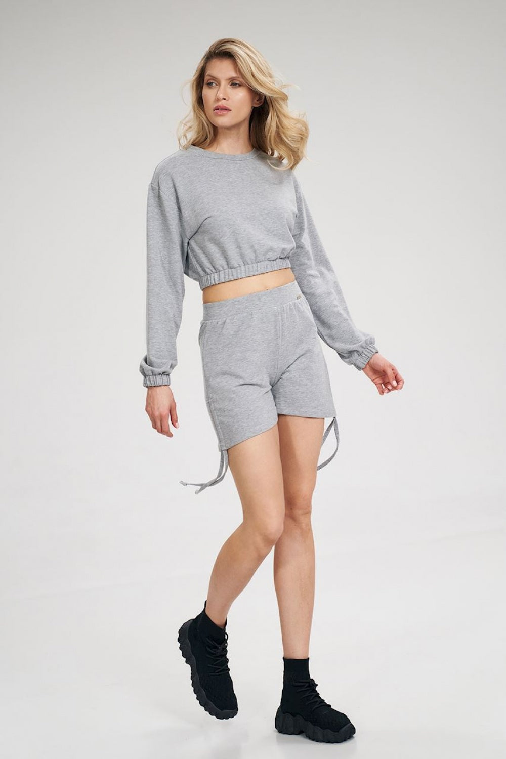 Figl Grey Round Neck Long Sleeve Sweatshirt - view 2