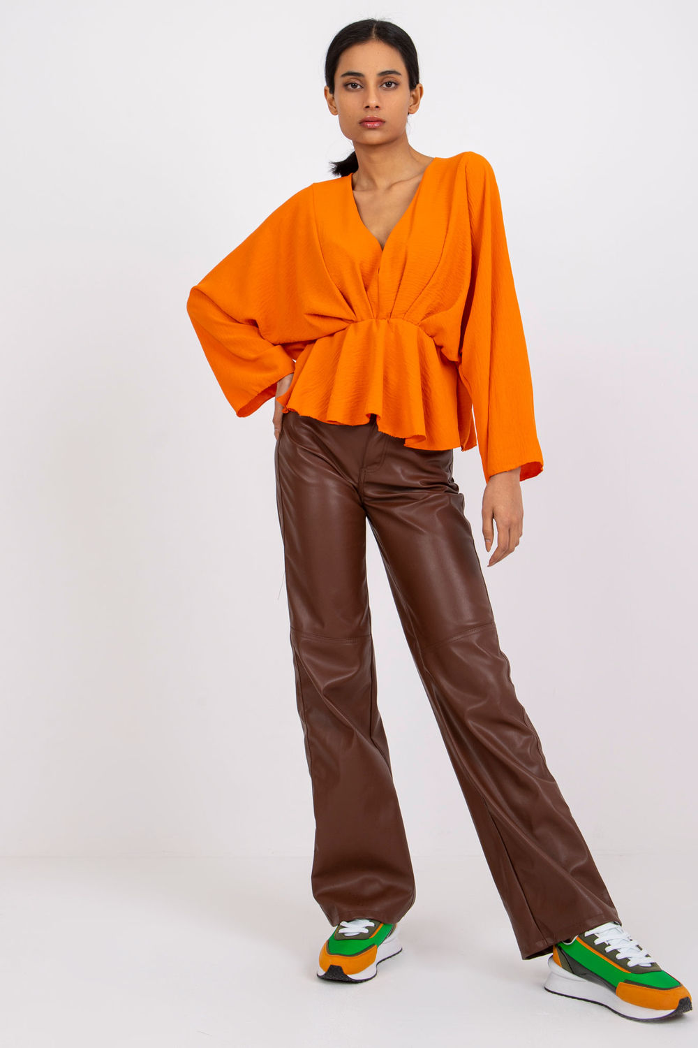 Italy Moda Orange Loose Fit Blouse