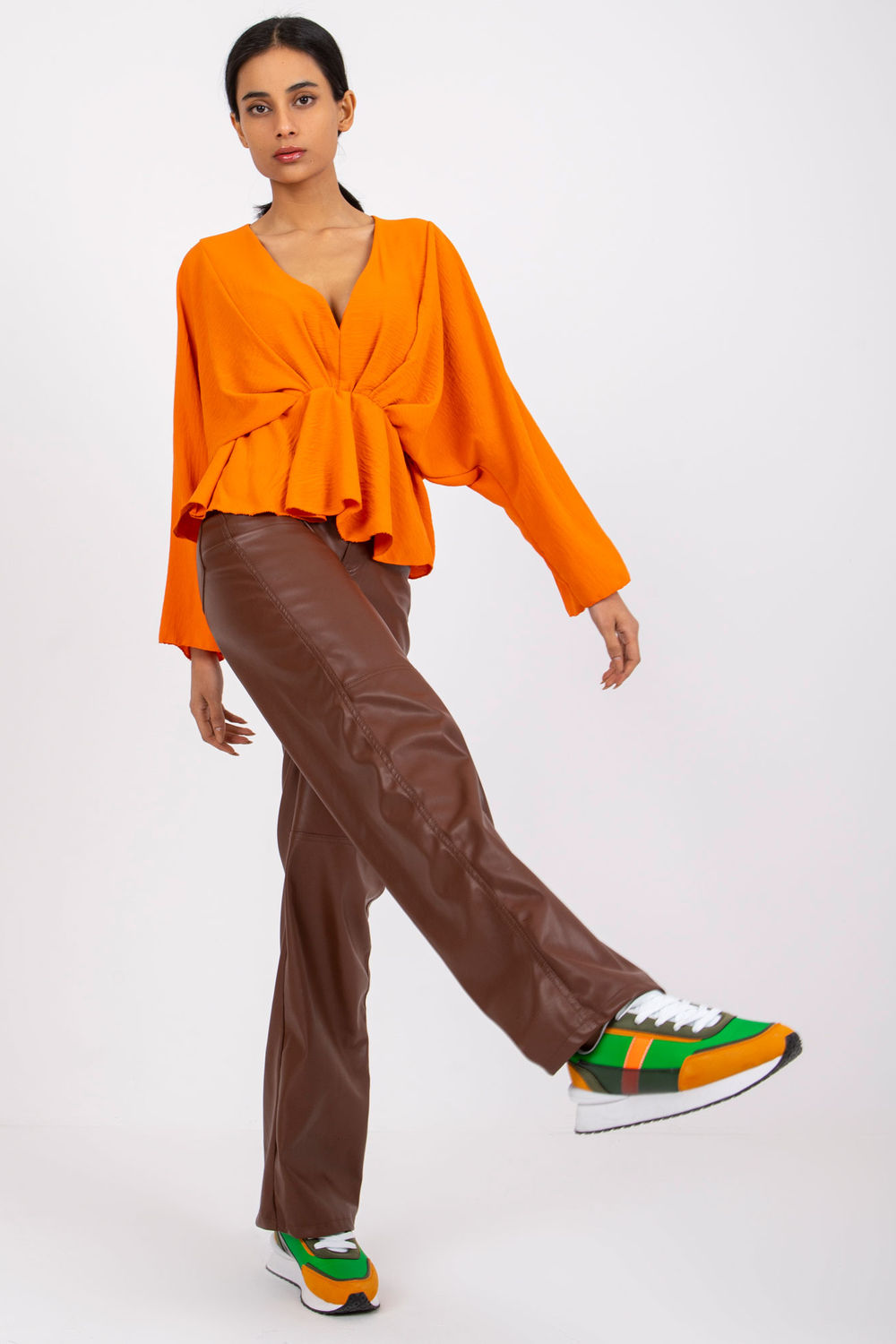 Italy Moda Orange Loose Fit Blouse - view 2