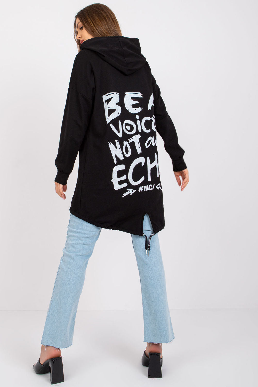 Italy Moda Black Hooded Sweatshirt - view 3