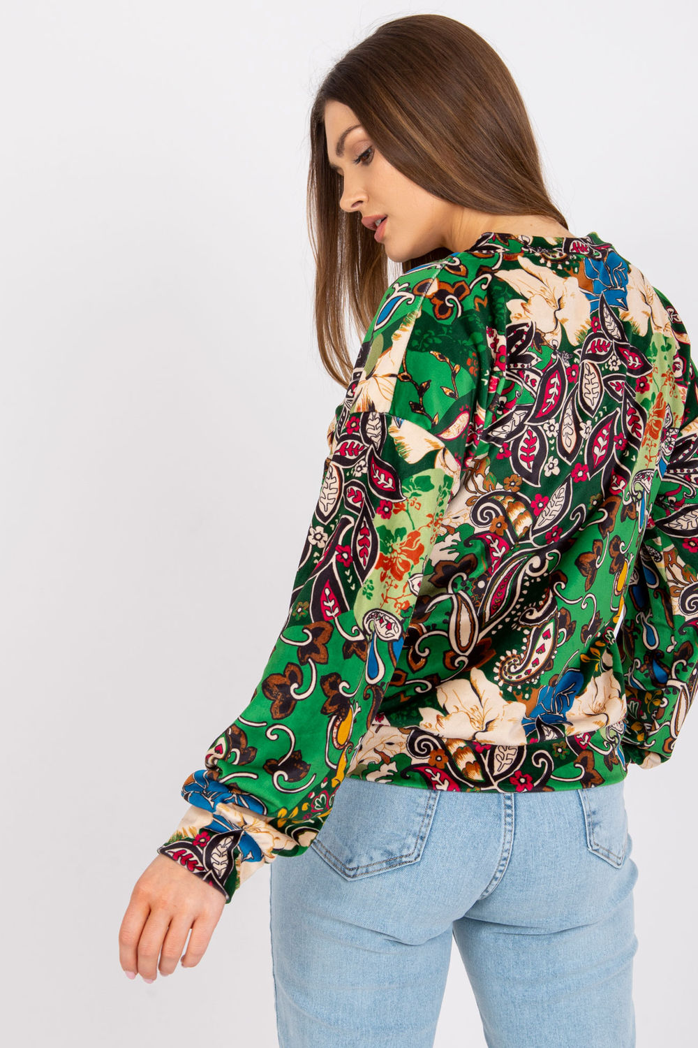 Italy Moda Green Long Sleeve Blouse - view 3