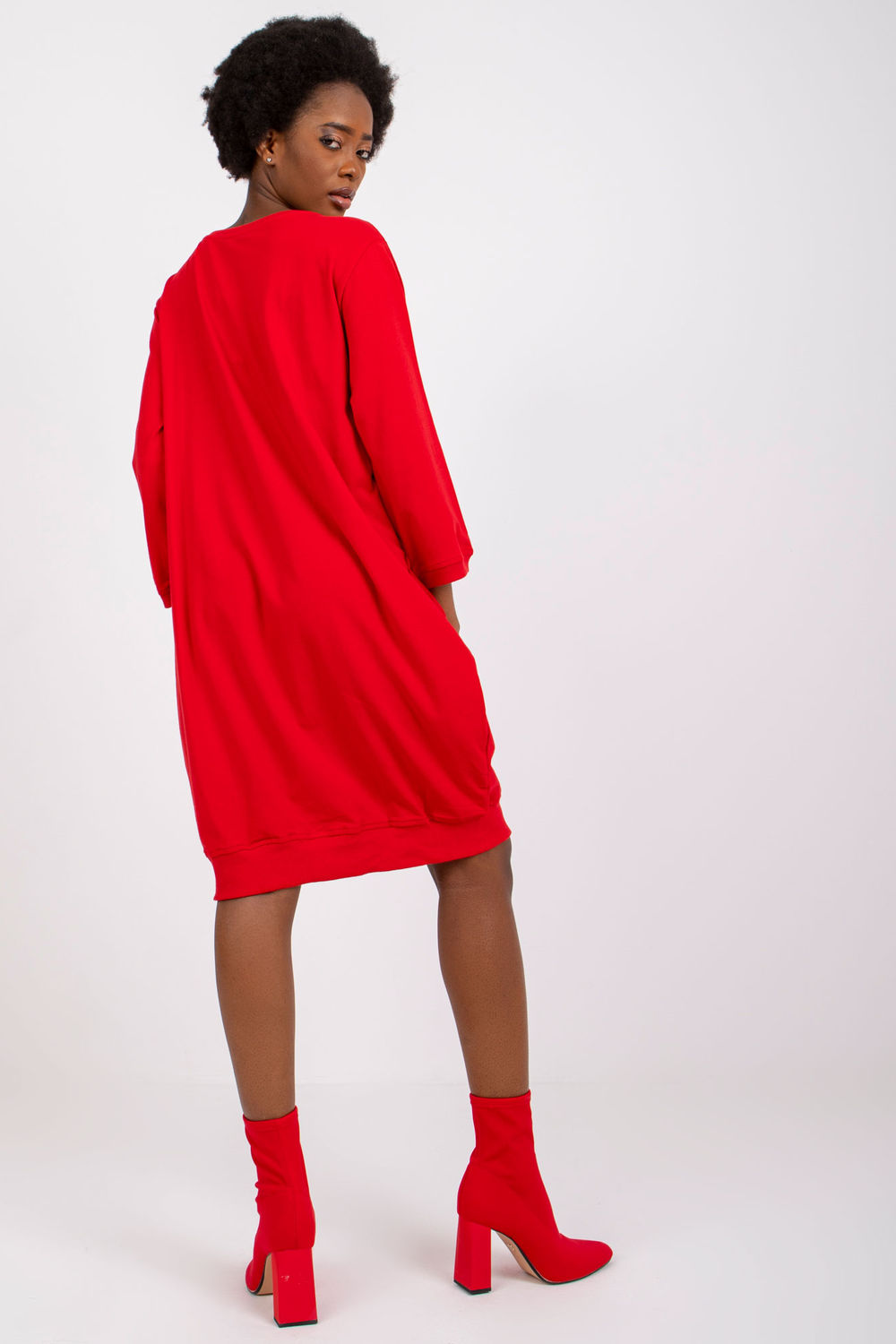 Relevance Red Loose Fit Dress - view 3