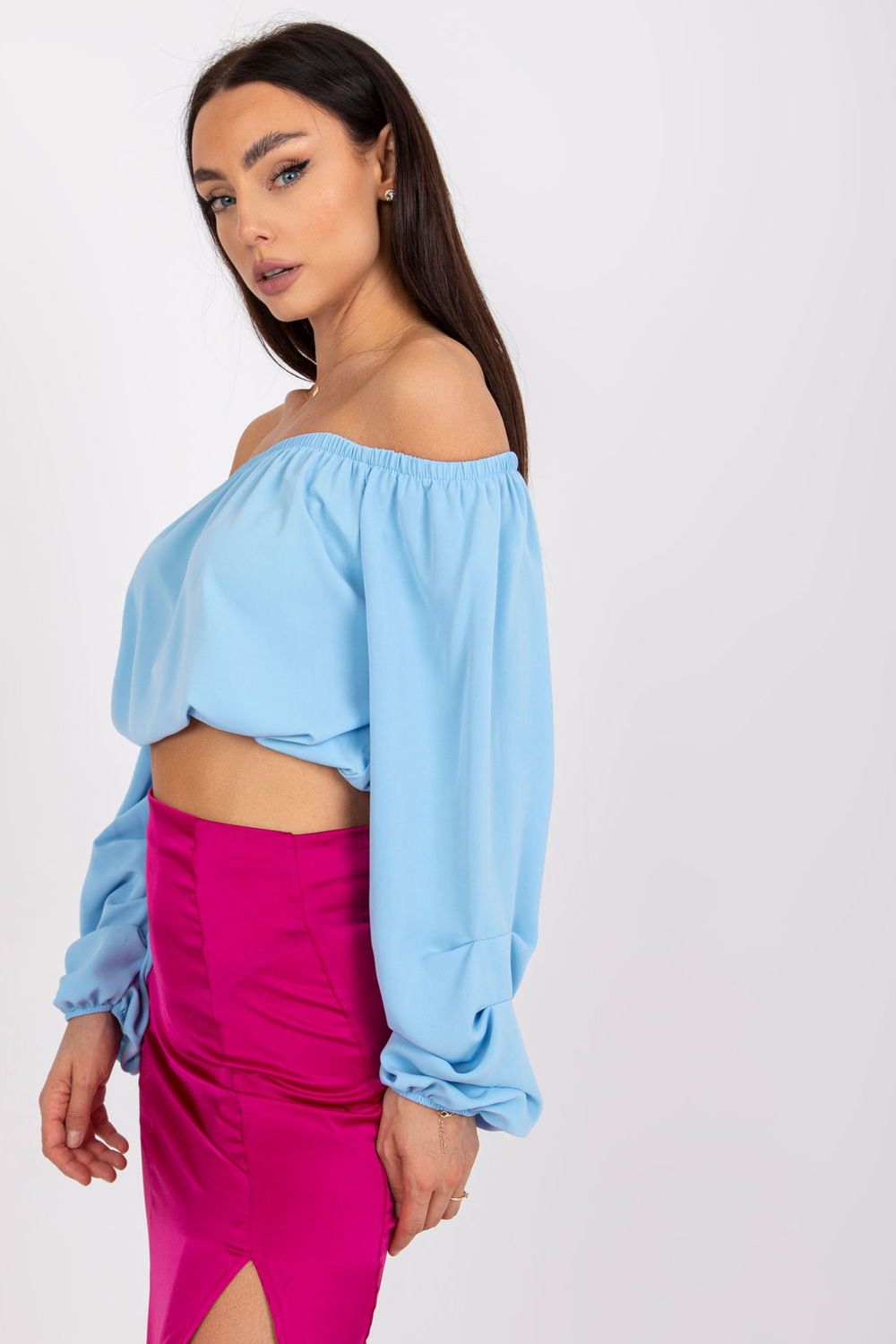 Italy Moda Light Blue Blouse - view 2