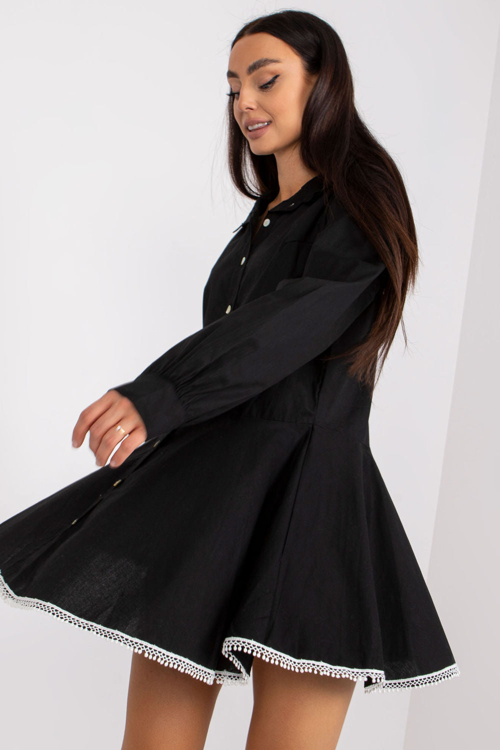 Italy Moda Black Flared Dress - view 3