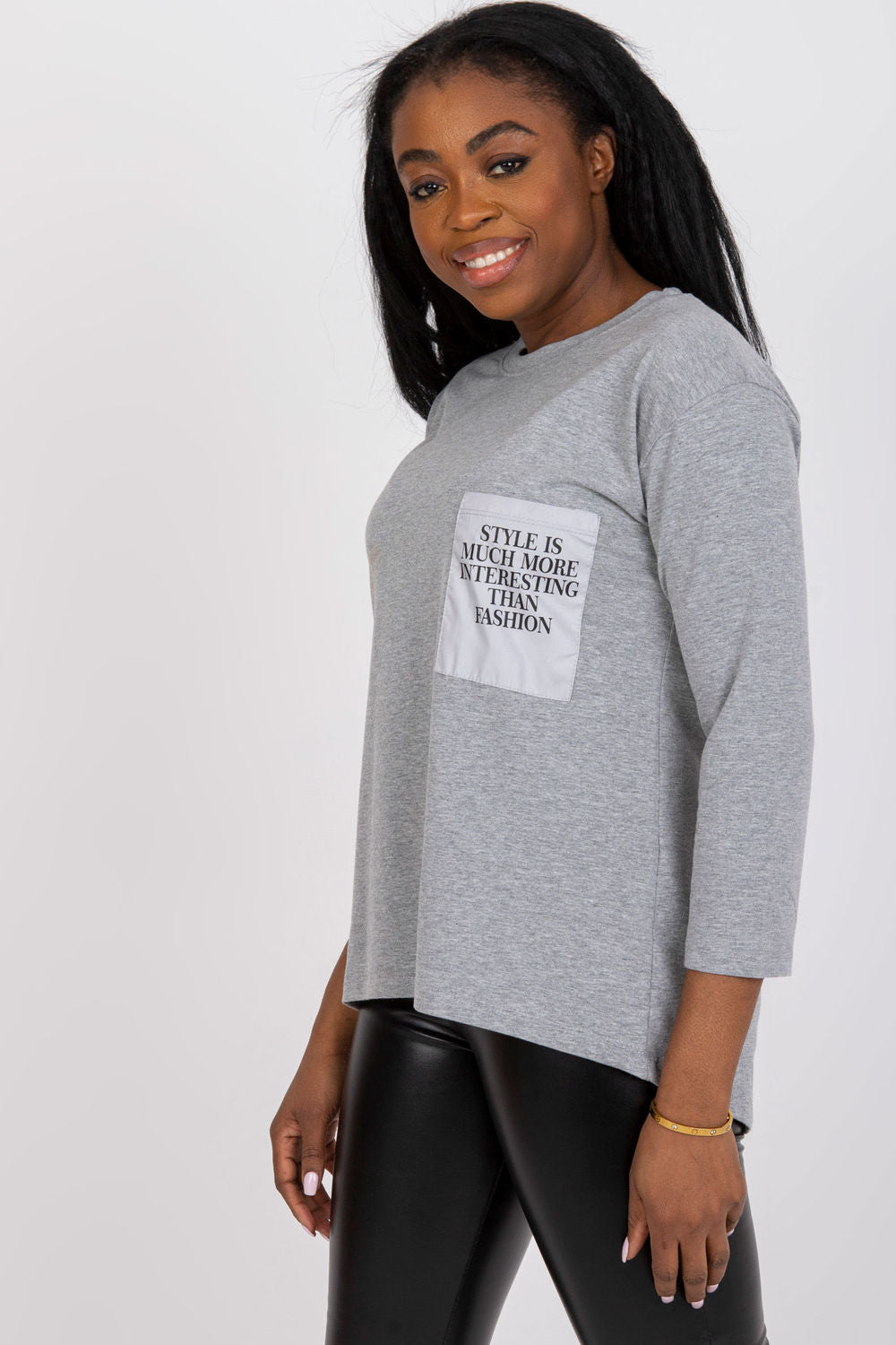 Ex Moda Grey Long Sleeve Blouse - view 3