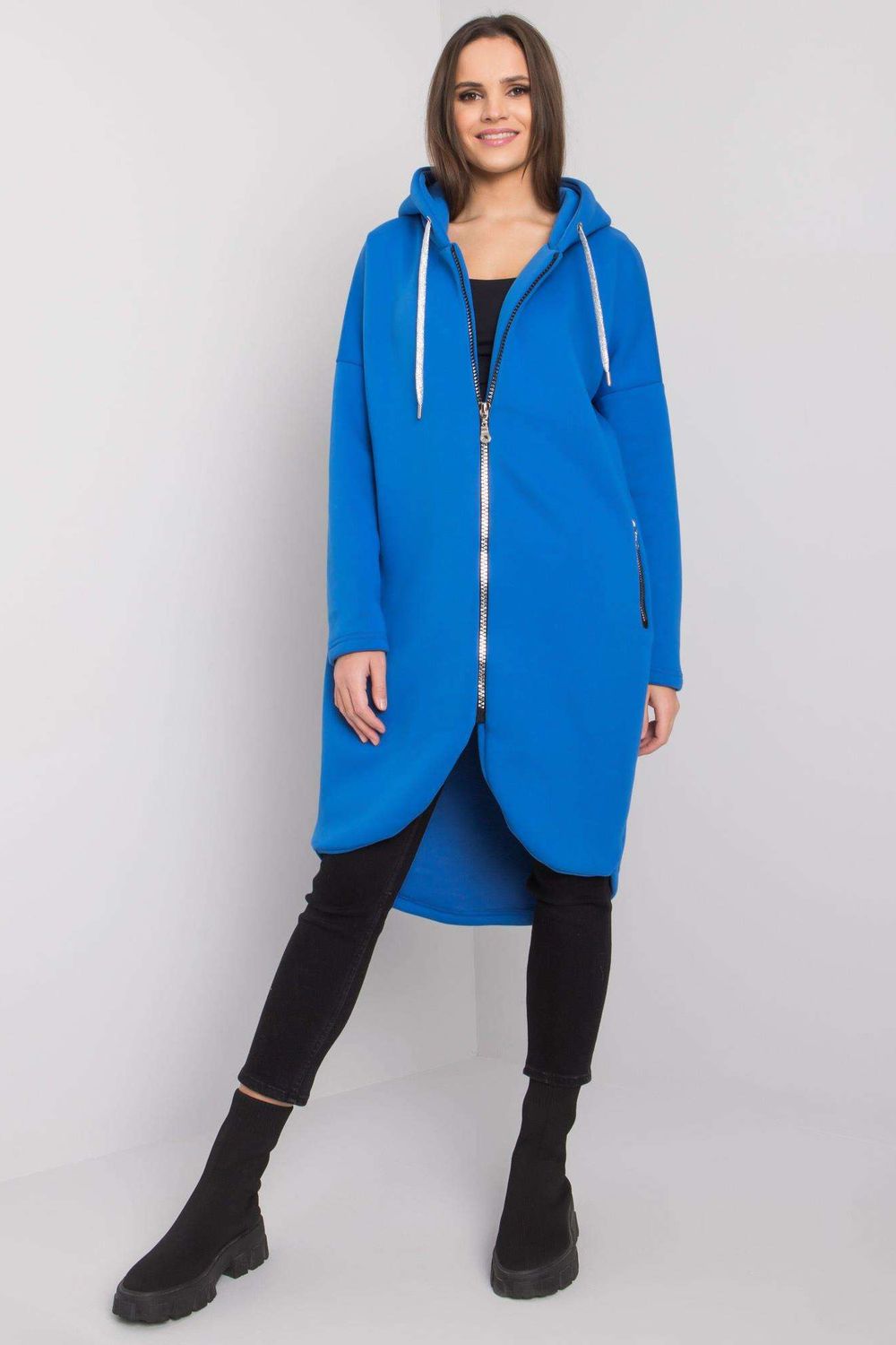 Relevance Dark Blue Hooded Zip Up Sweatshirt