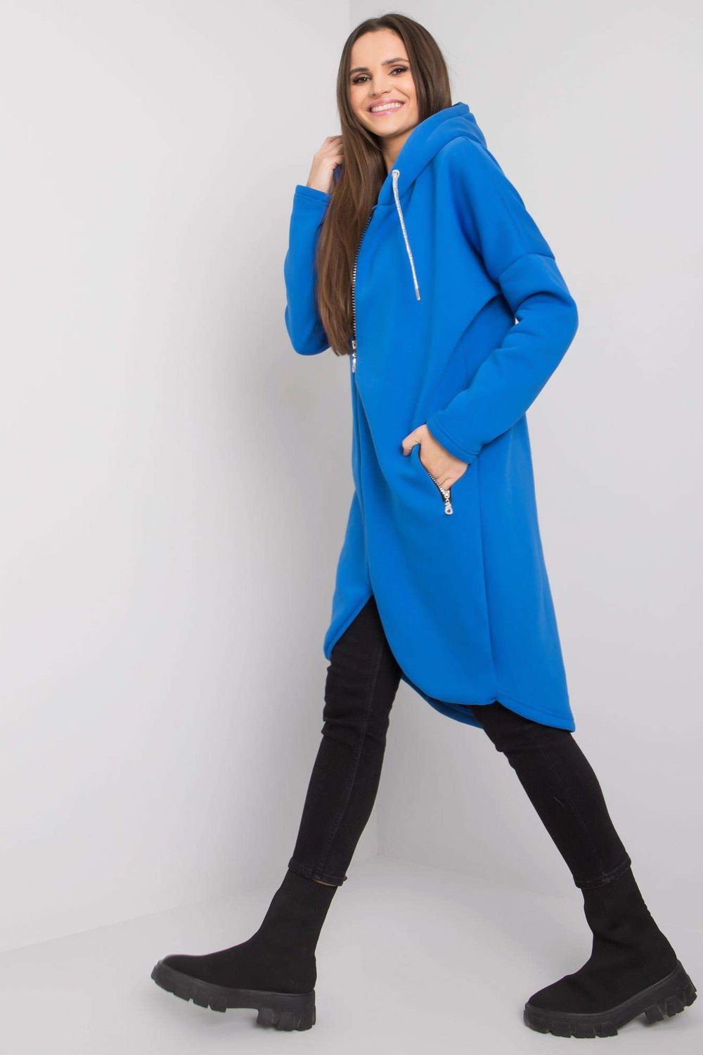Relevance Dark Blue Hooded Zip Up Sweatshirt - view 2