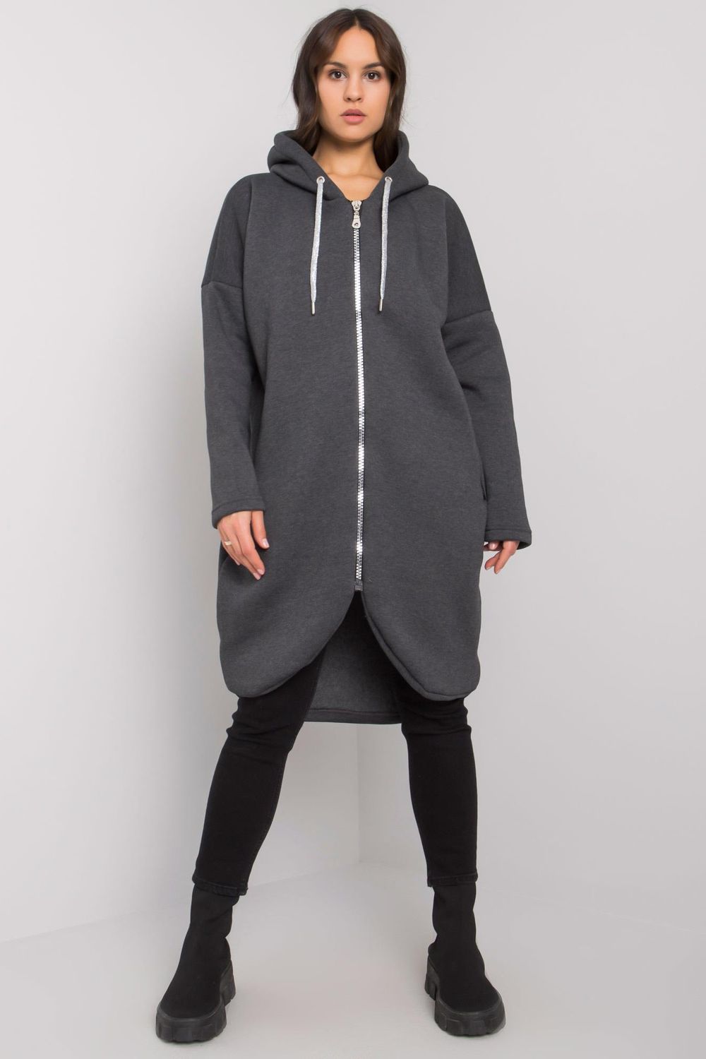 Relevance Graphite Hooded Zip Up Sweatshirt