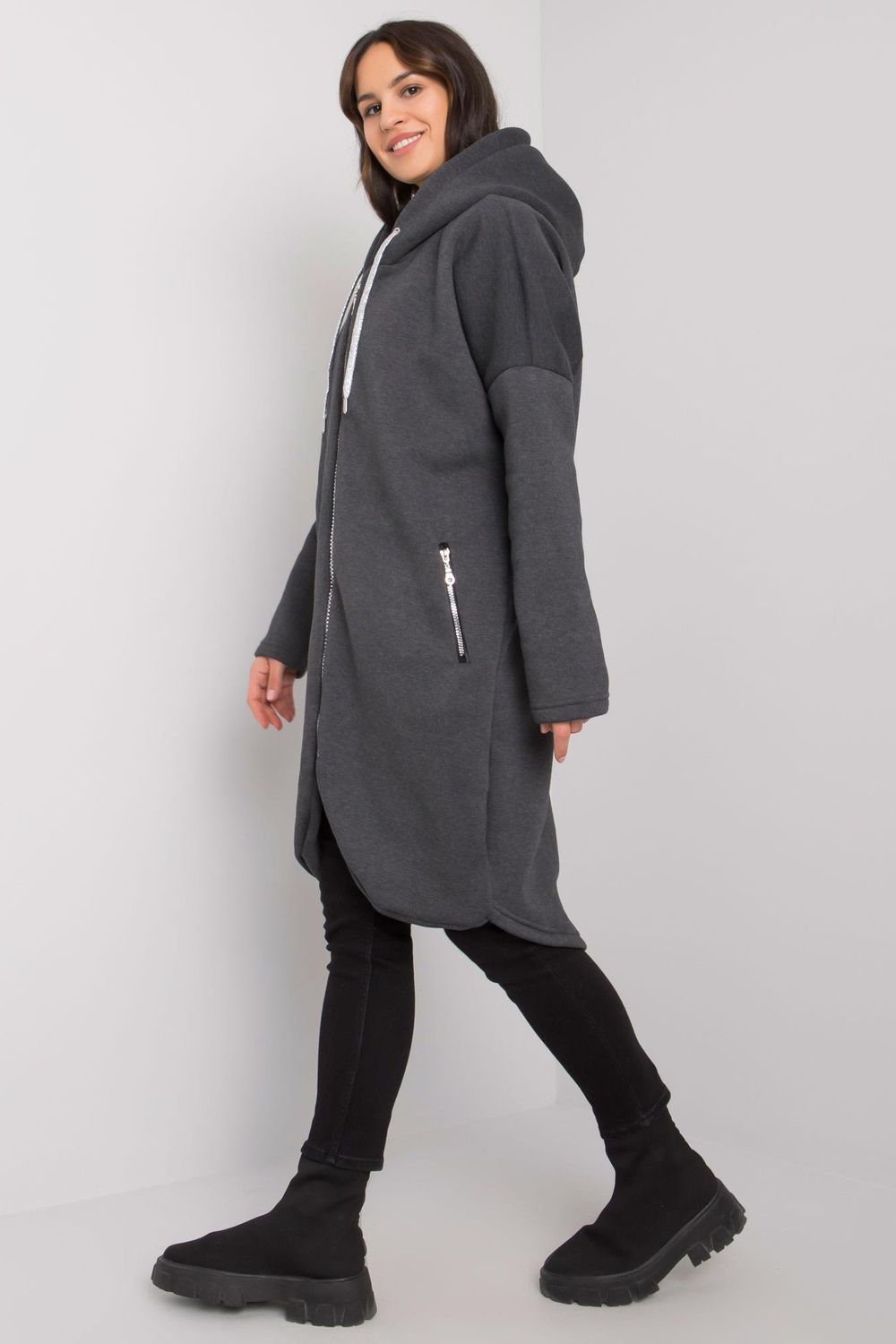 Relevance Graphite Hooded Zip Up Sweatshirt - view 2