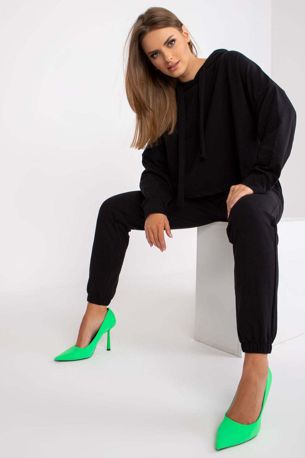 Relevance Black Loose Fit Long Sleeve Co-Ord Set