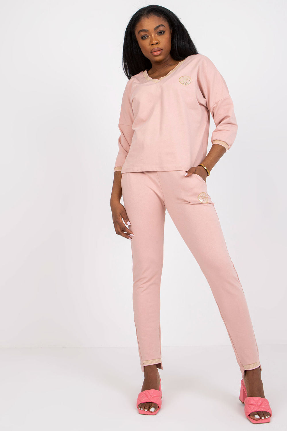 Relevance Dark Pink V-Neck Co-Ord Set