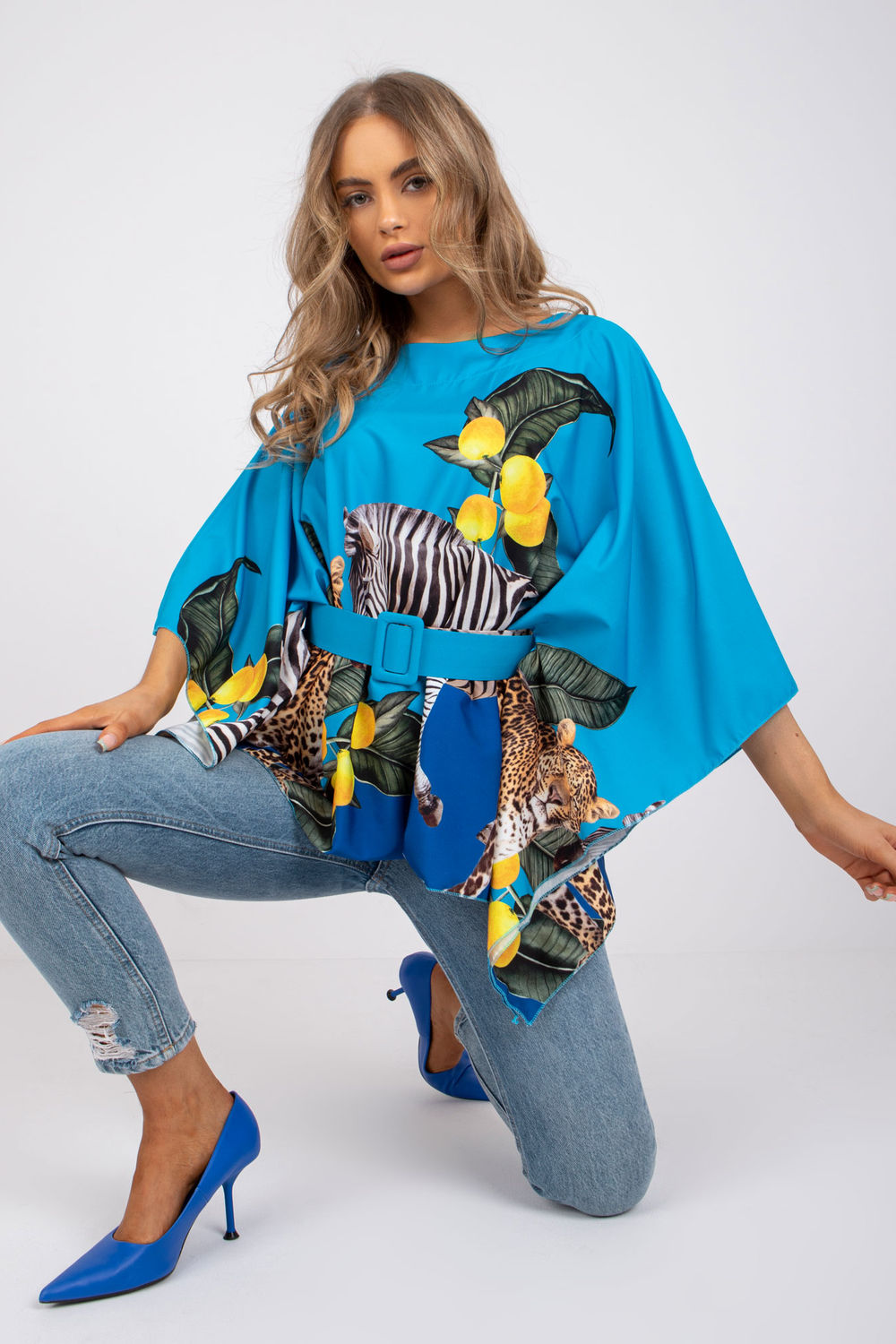 Italy Moda Blue Blouse