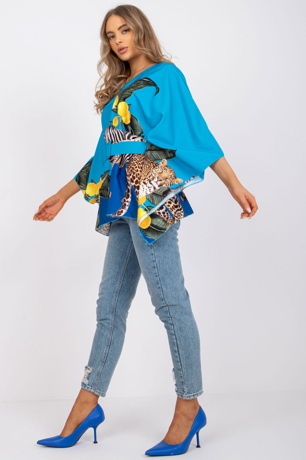 Italy Moda Blue Blouse - view 3
