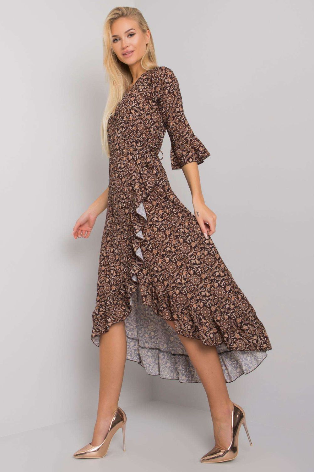 Och Bella Beige Polyester Dress - view 2
