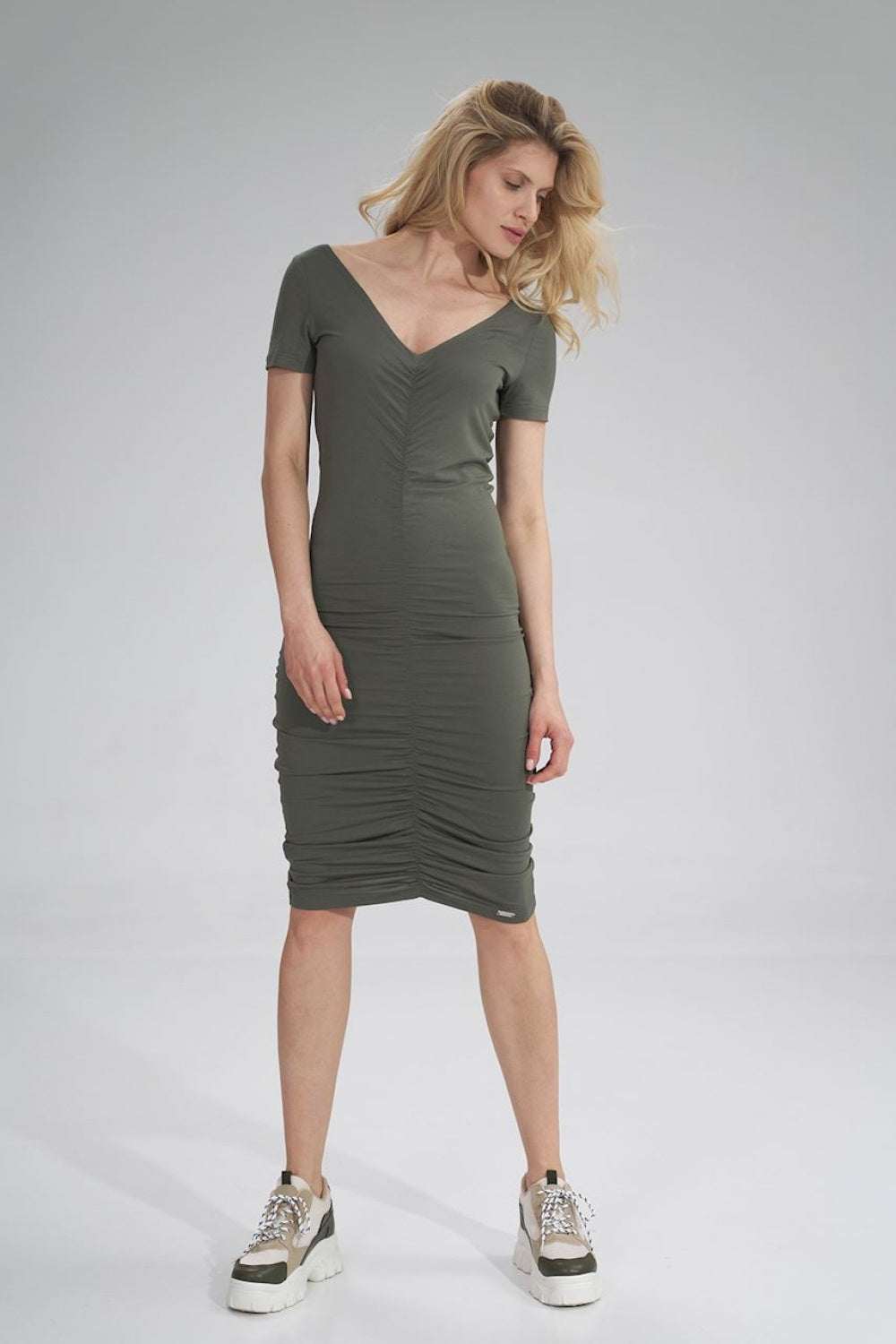 Figl Olive Midi Bodycon Dress