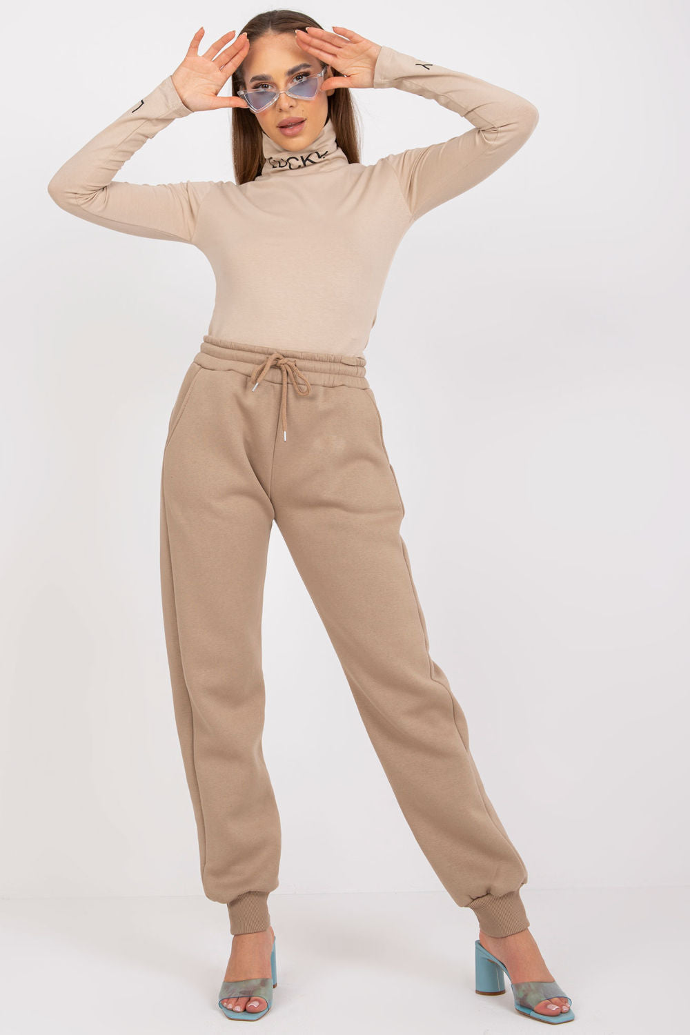Ex Moda Dark Beige Joggers