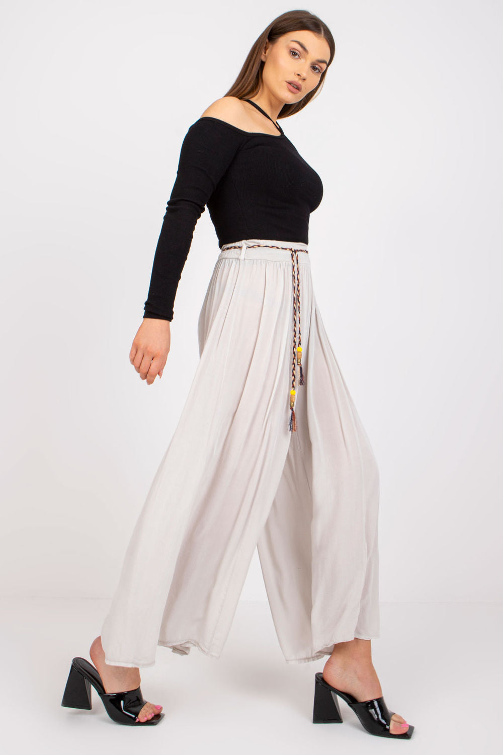 Och Bella Light Beige Wide Leg Trousers - view 3