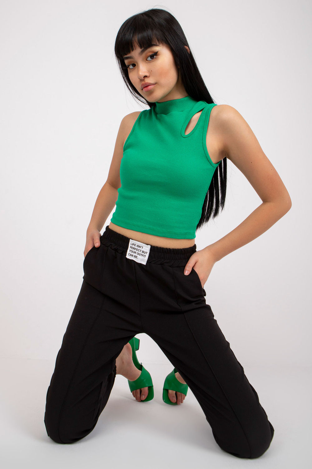 Italy Moda Black Trousers - view 2