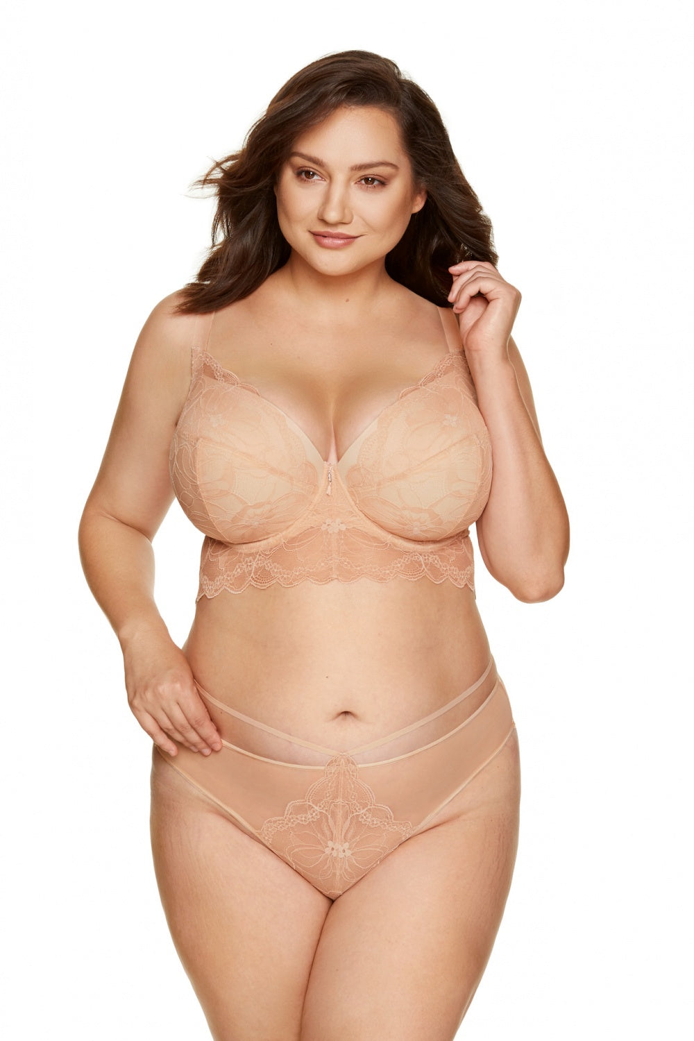 Gorteks Charlize Beige Lace Floral Padded Bra - view 2