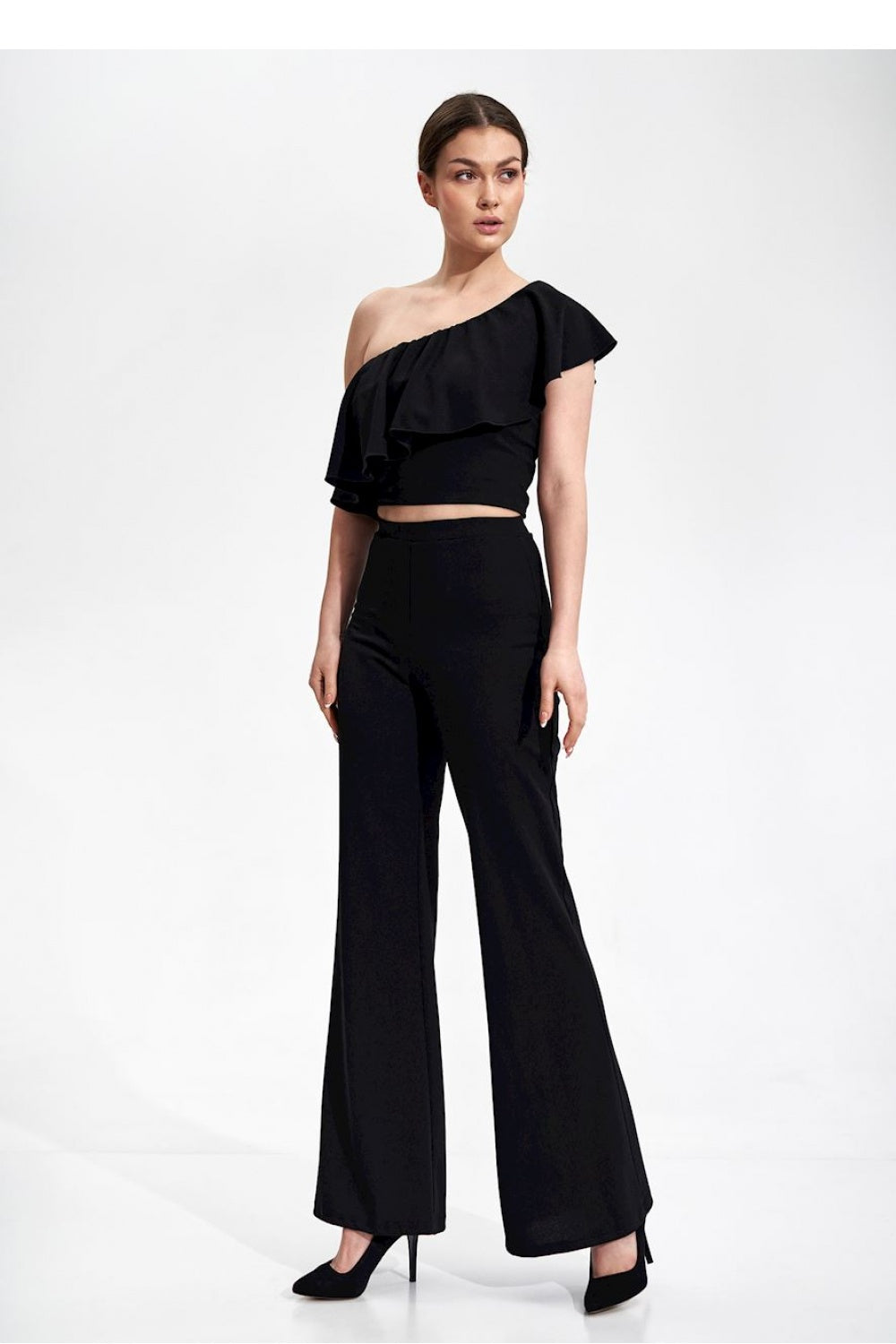 Figl Black Cropped Blouse