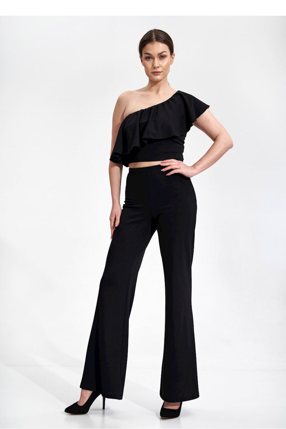Figl Black Cropped Blouse - view 2