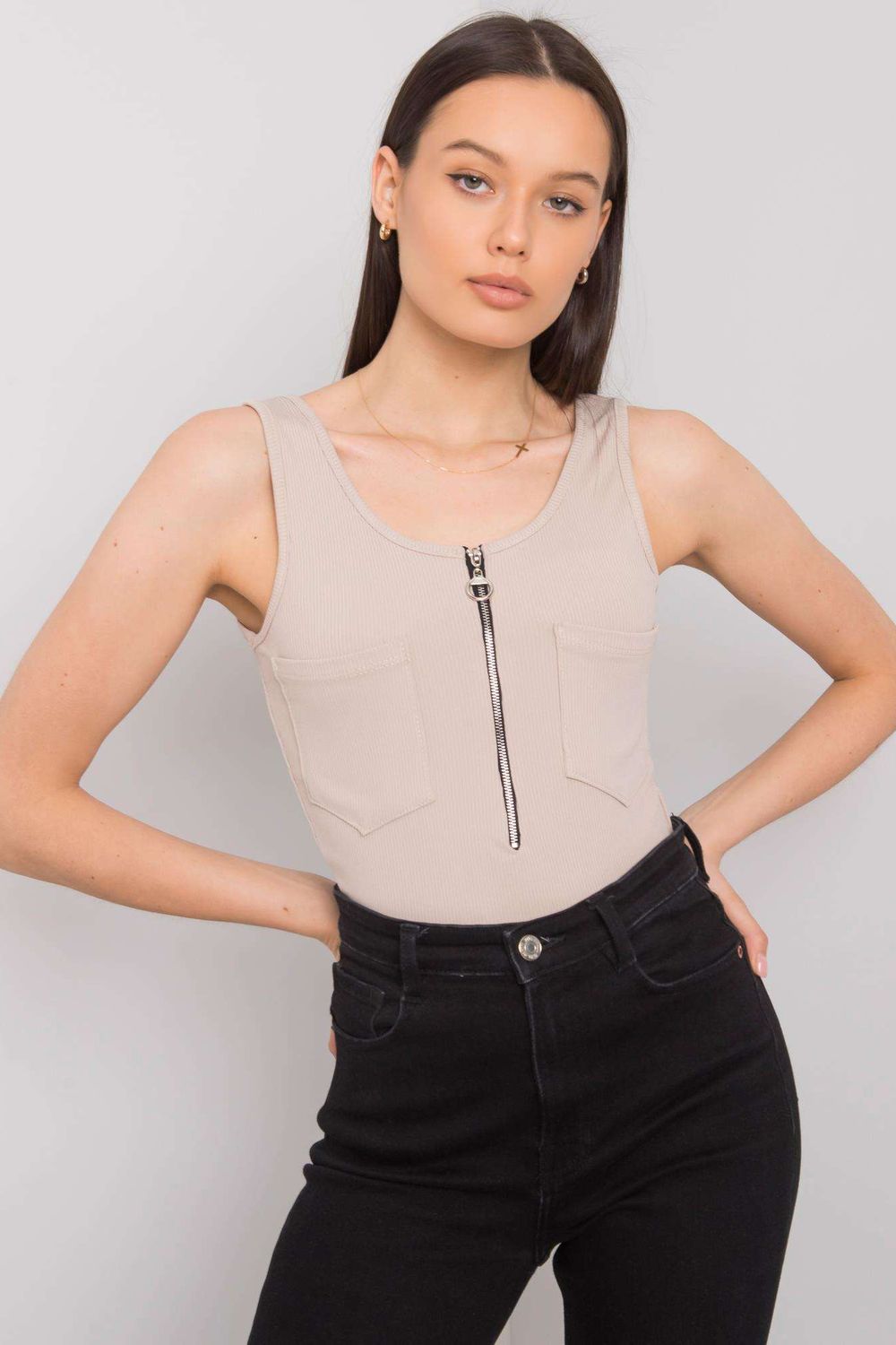 Italy Moda Beige T-Shirt