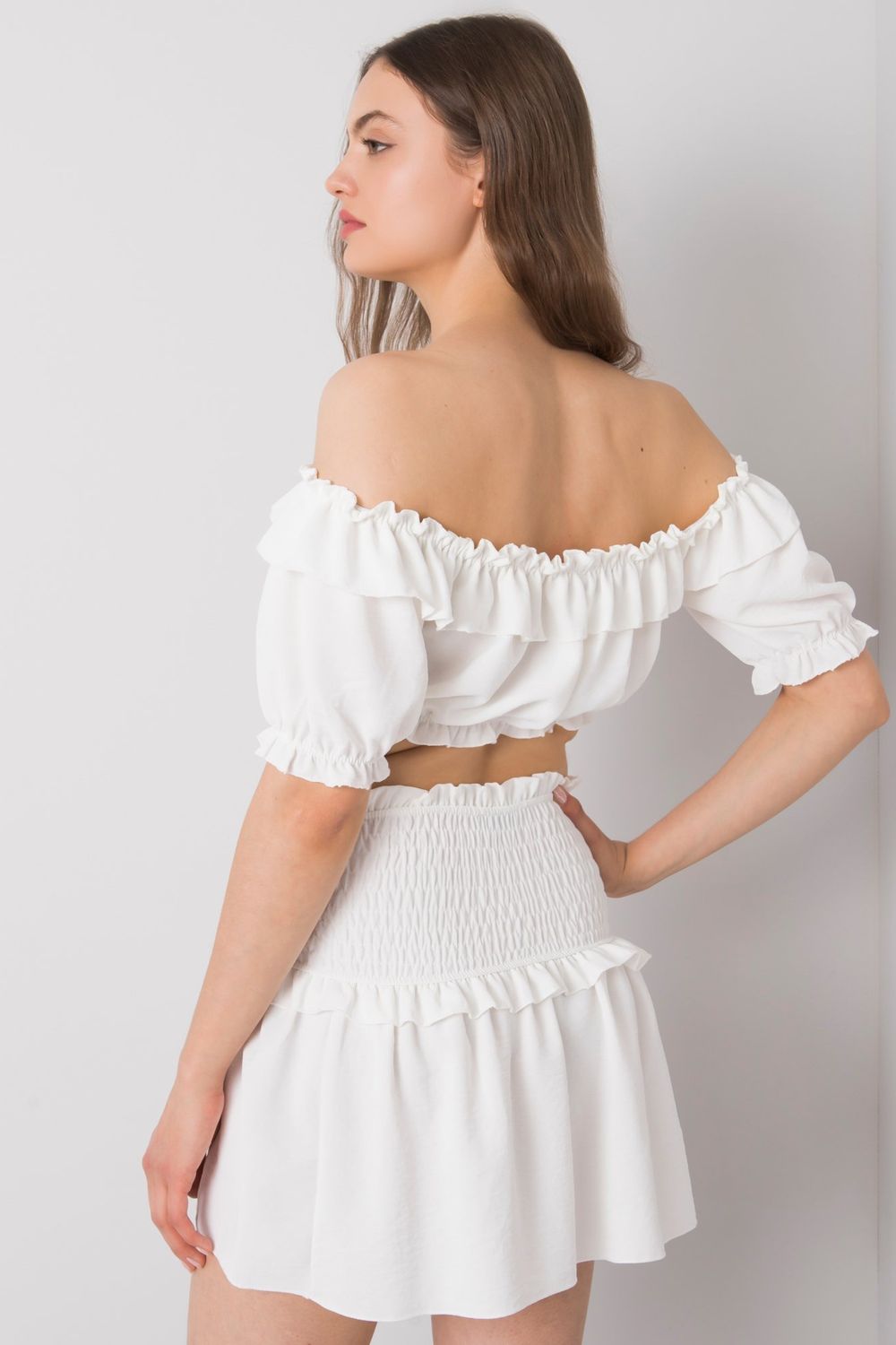 Och Bella White Short Sleeve Blouse - view 3