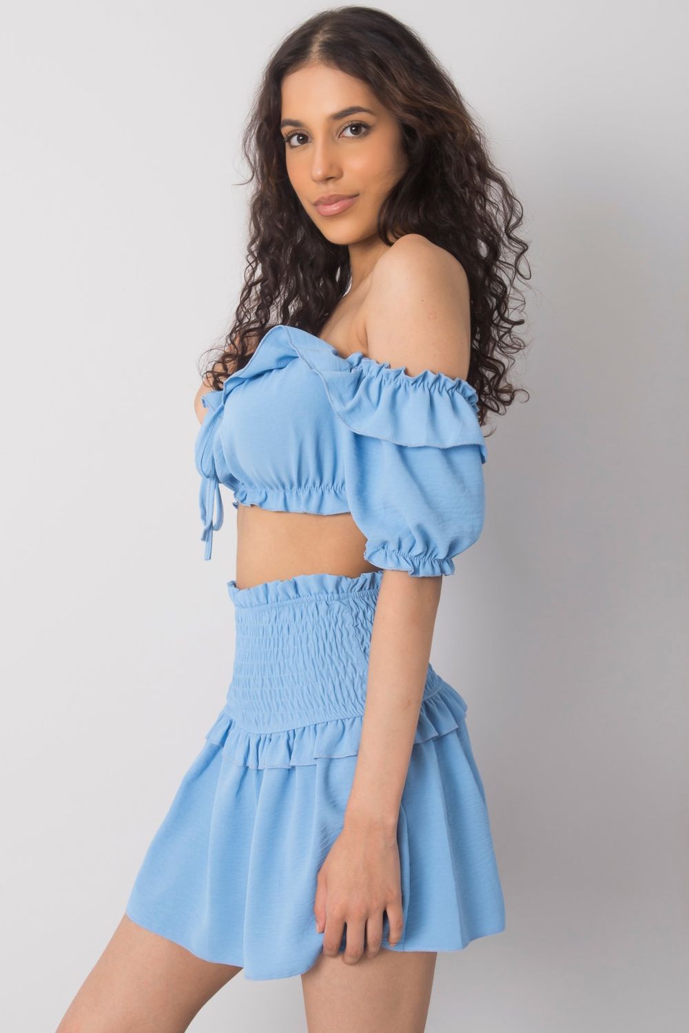 Och Bella Blue Short Sleeve Blouse - view 3