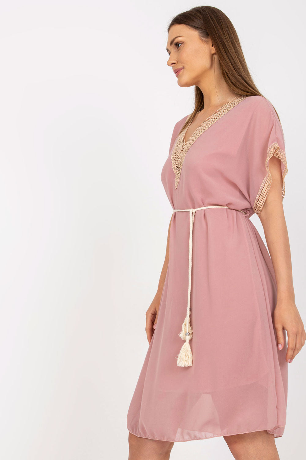 Italy Moda Light Pink Short Sleeve Dress - view 3