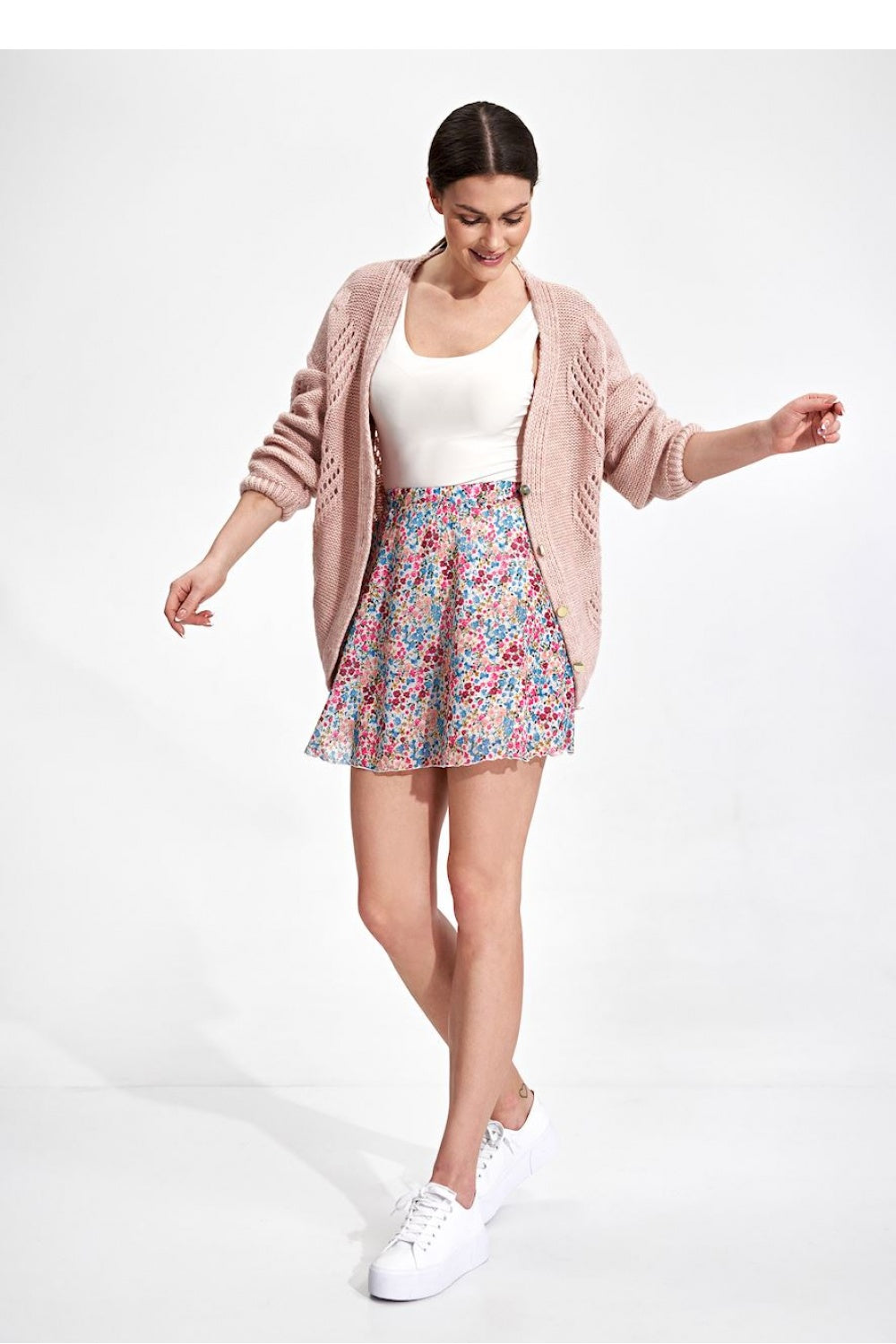 Figl Patterned Flared Mini Skirt - view 4