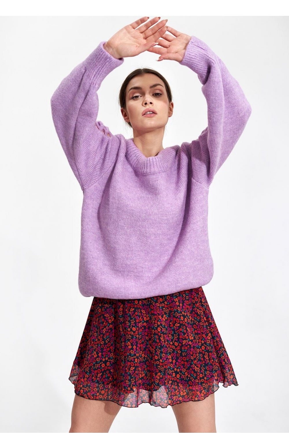 Figl Patterned Flared Mini Skirt with Pockets