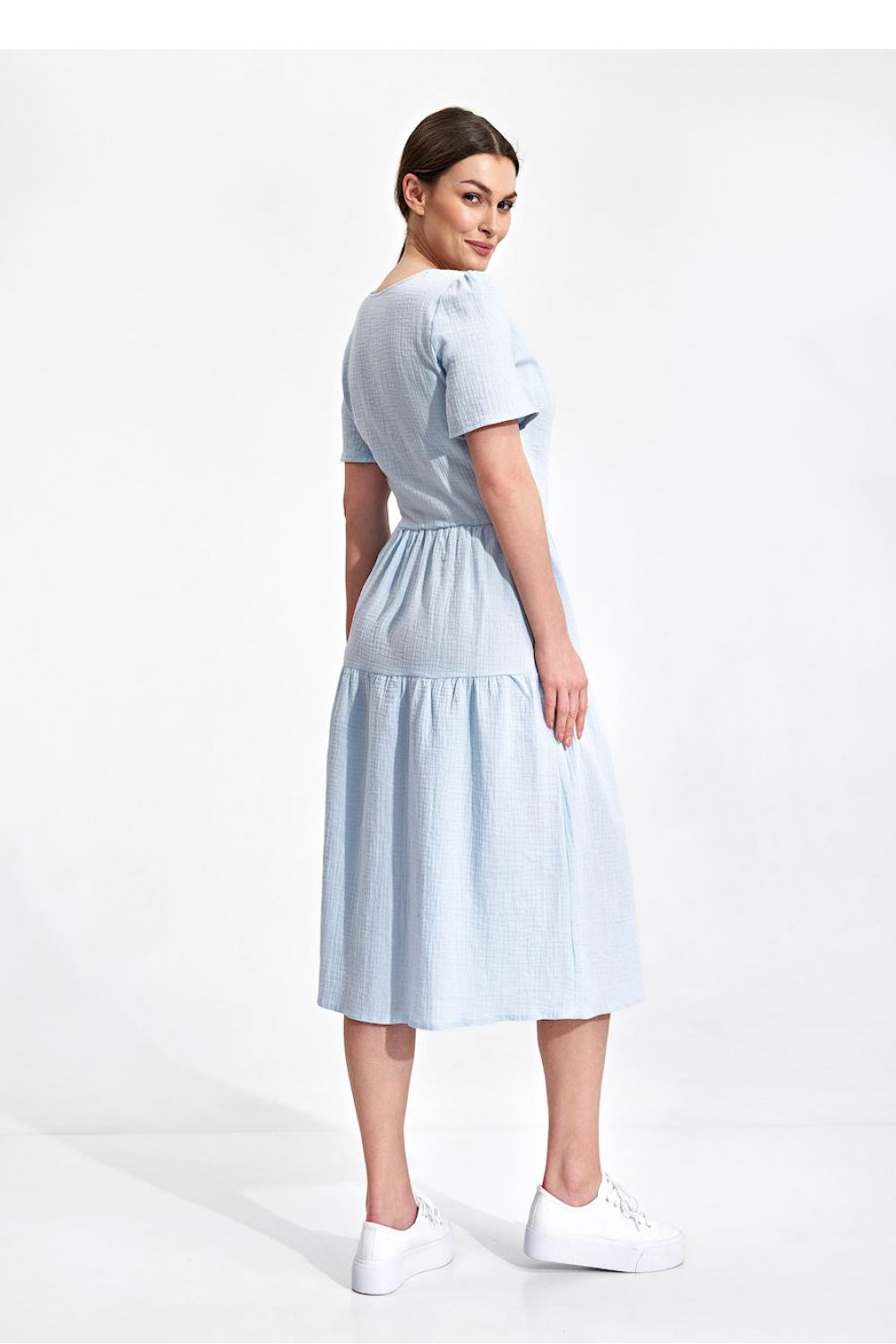 Figl Sky Blue Midi Wrap Dress - view 3