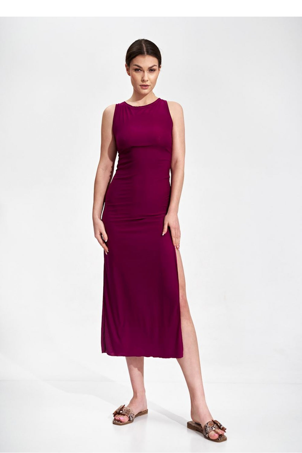 Figl Fuchsia Midi Bodycon Dress