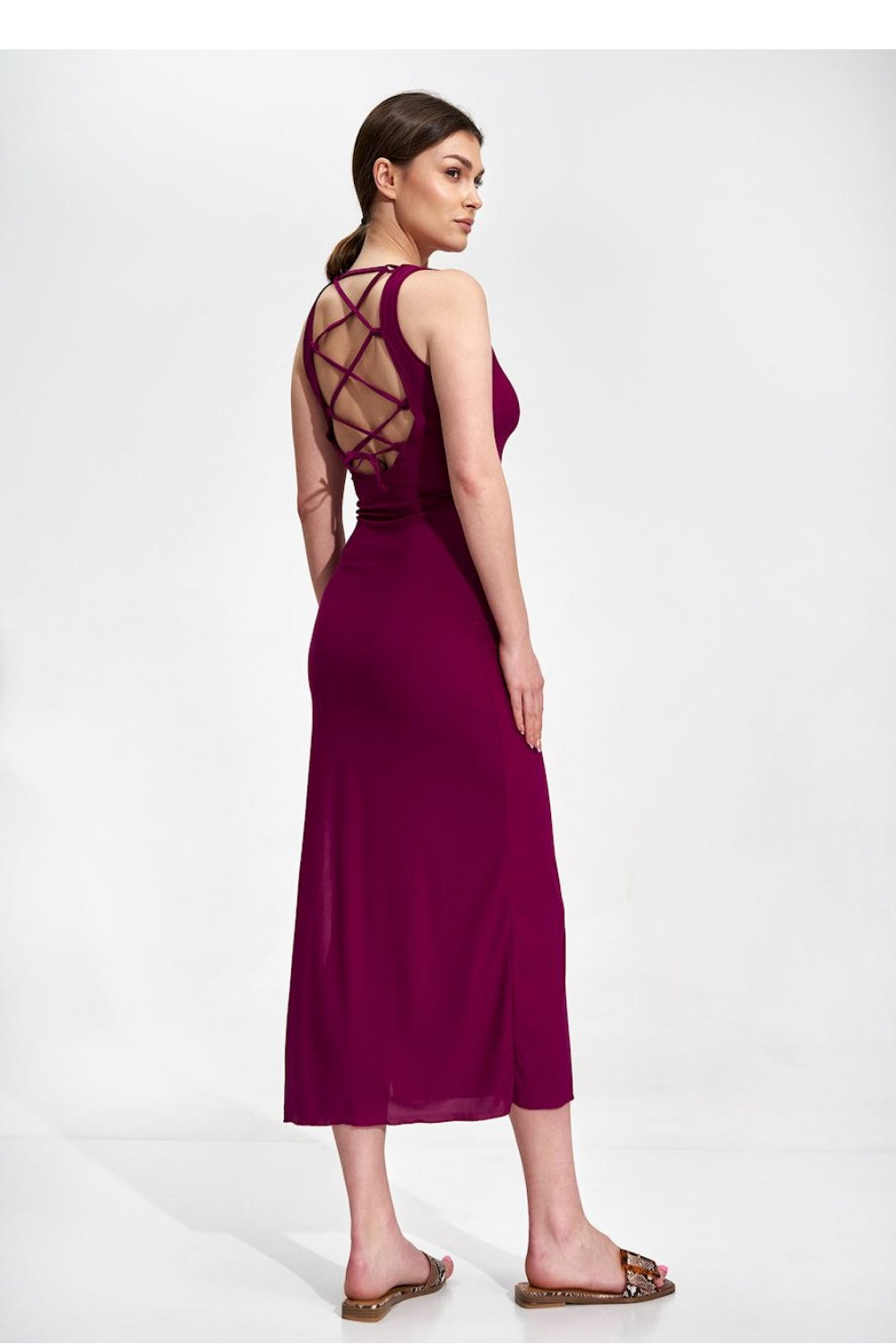 Figl Fuchsia Midi Bodycon Dress - view 2