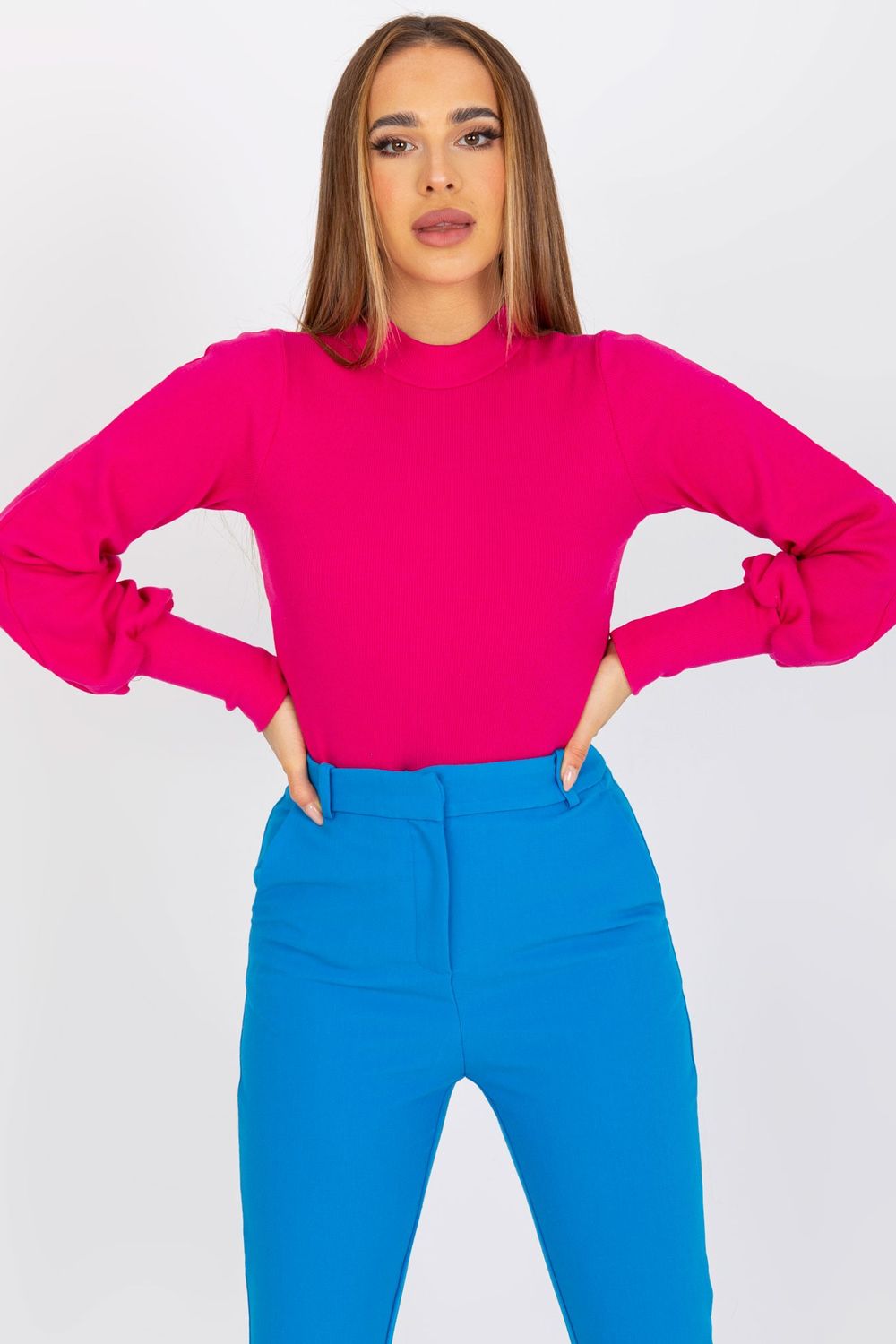 Rue Paris Fuchsia Long Sleeve Blouse