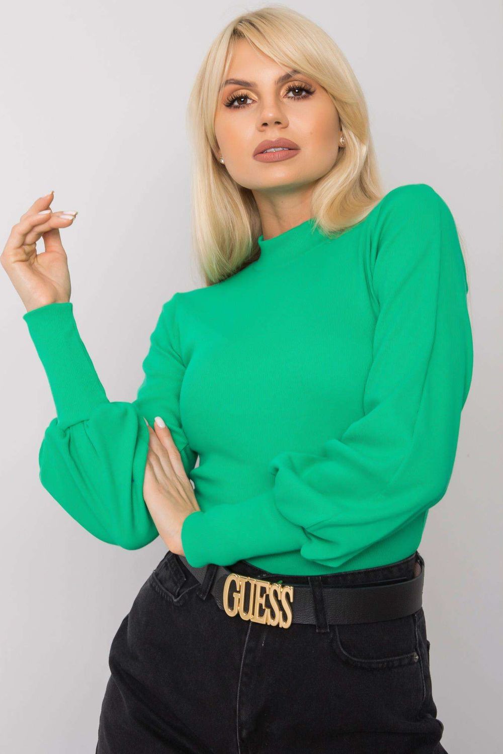 Rue Paris Green Long Sleeve Blouse - view 2