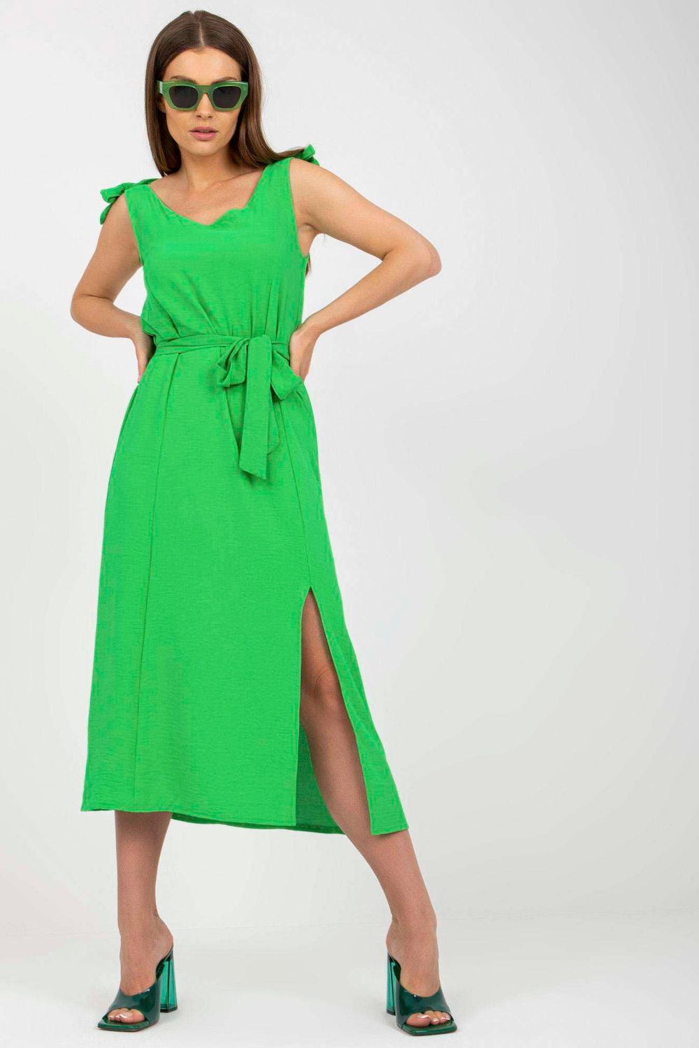 Rue Paris Light Green Polyester Dress