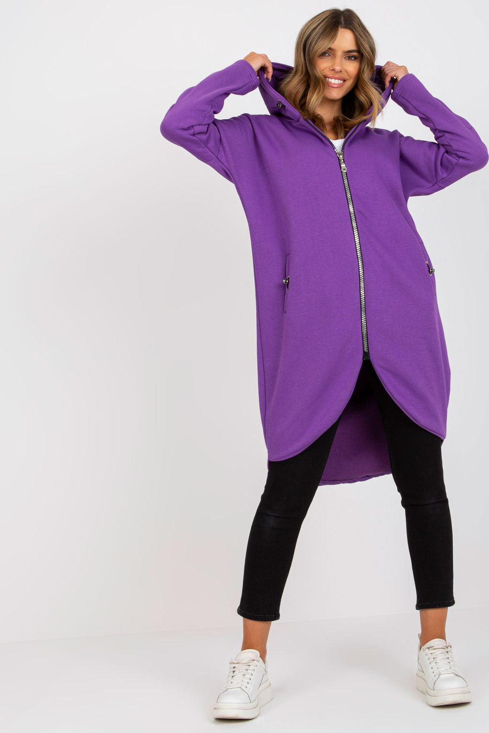 Rue Paris Violet Hooded Long Sleeve Sweatshirt - view 2