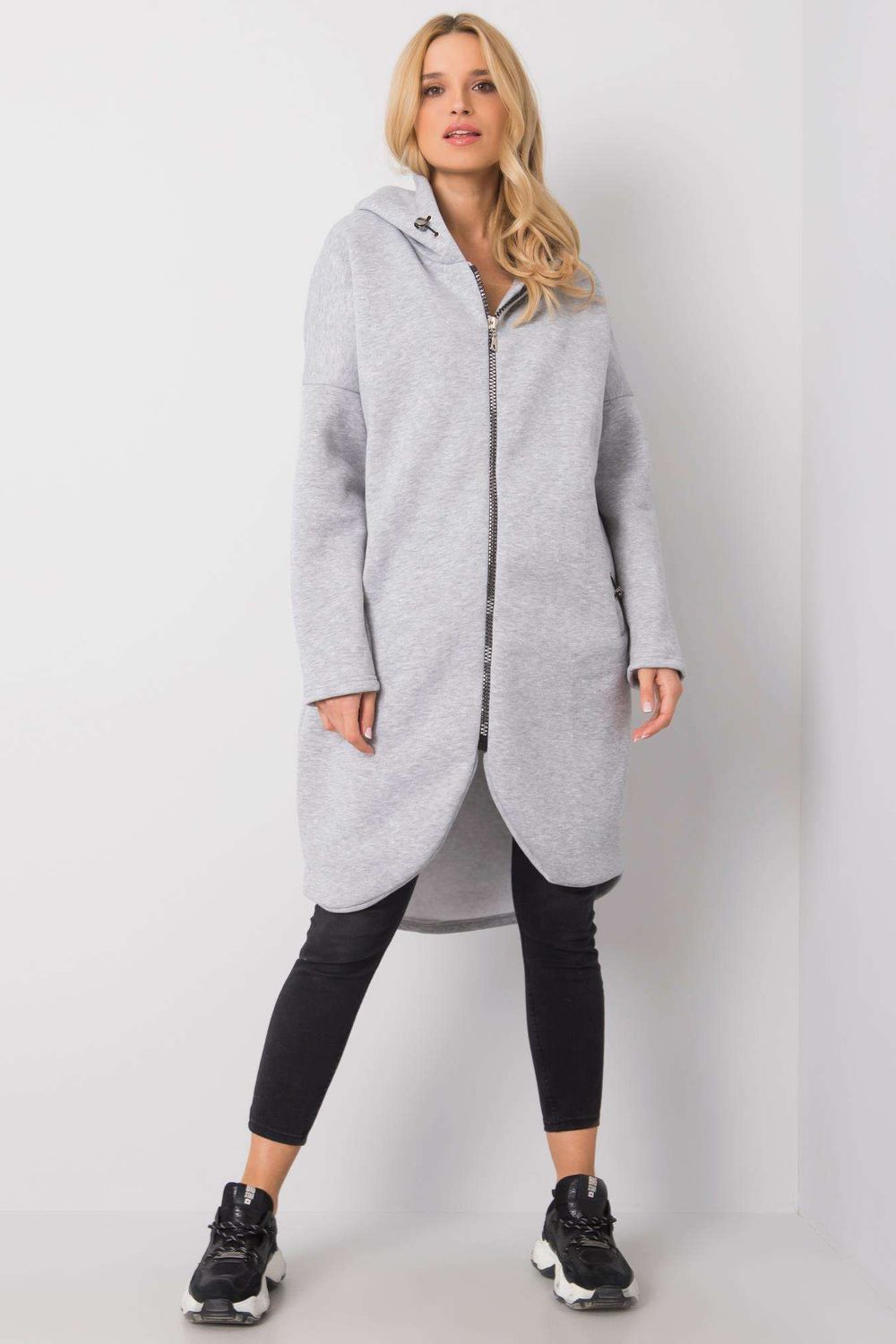 Rue Paris Grey Hooded Long Sleeve Sweatshirt
