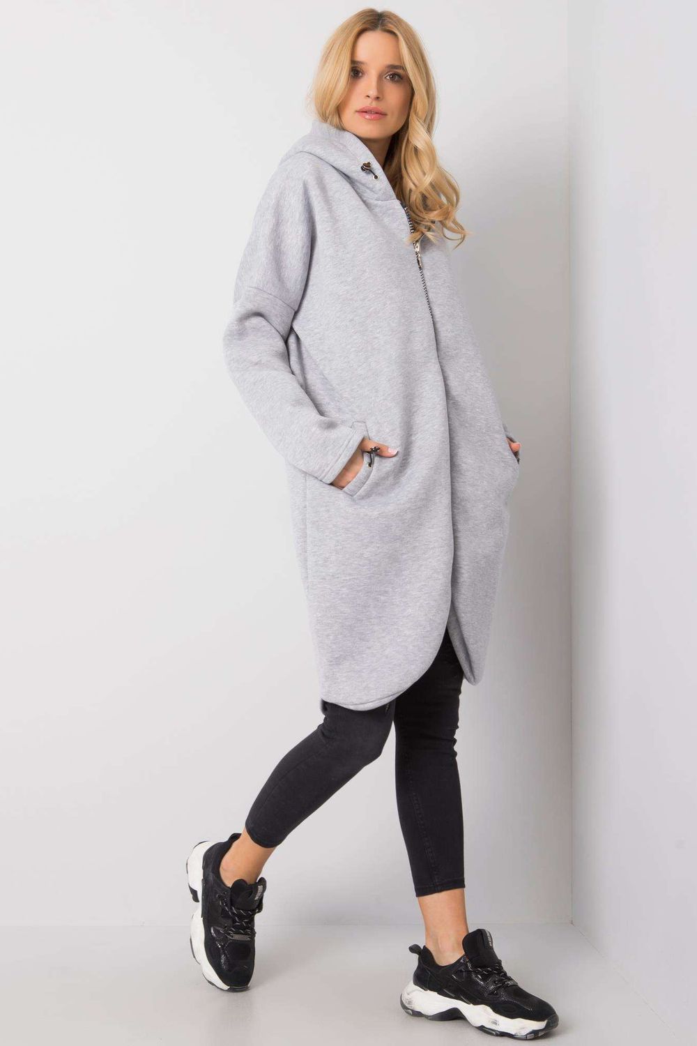 Rue Paris Grey Hooded Long Sleeve Sweatshirt - view 2