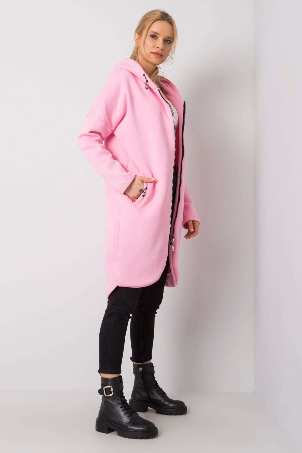 Rue Paris Pink Hooded Long Sleeve Sweatshirt - view 2