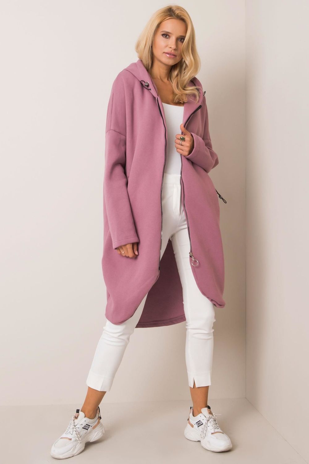 Rue Paris Dark Pink Hooded Long Sleeve Sweatshirt - view 2