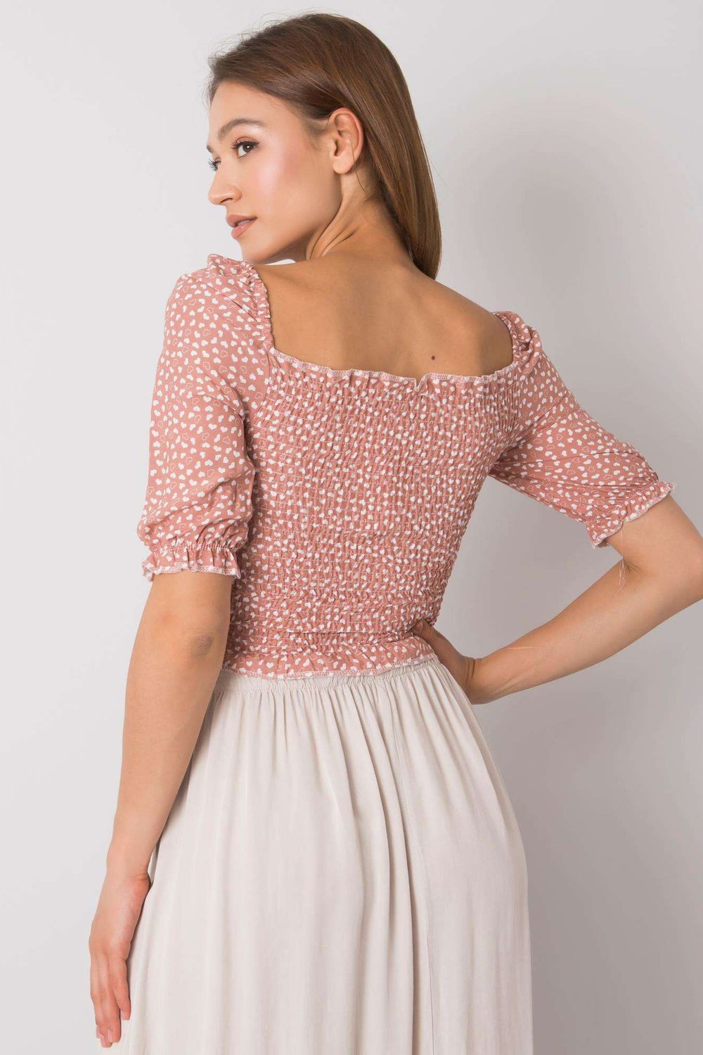 Rue Paris Dark Pink Bodycon V-Neck Blouse - view 3