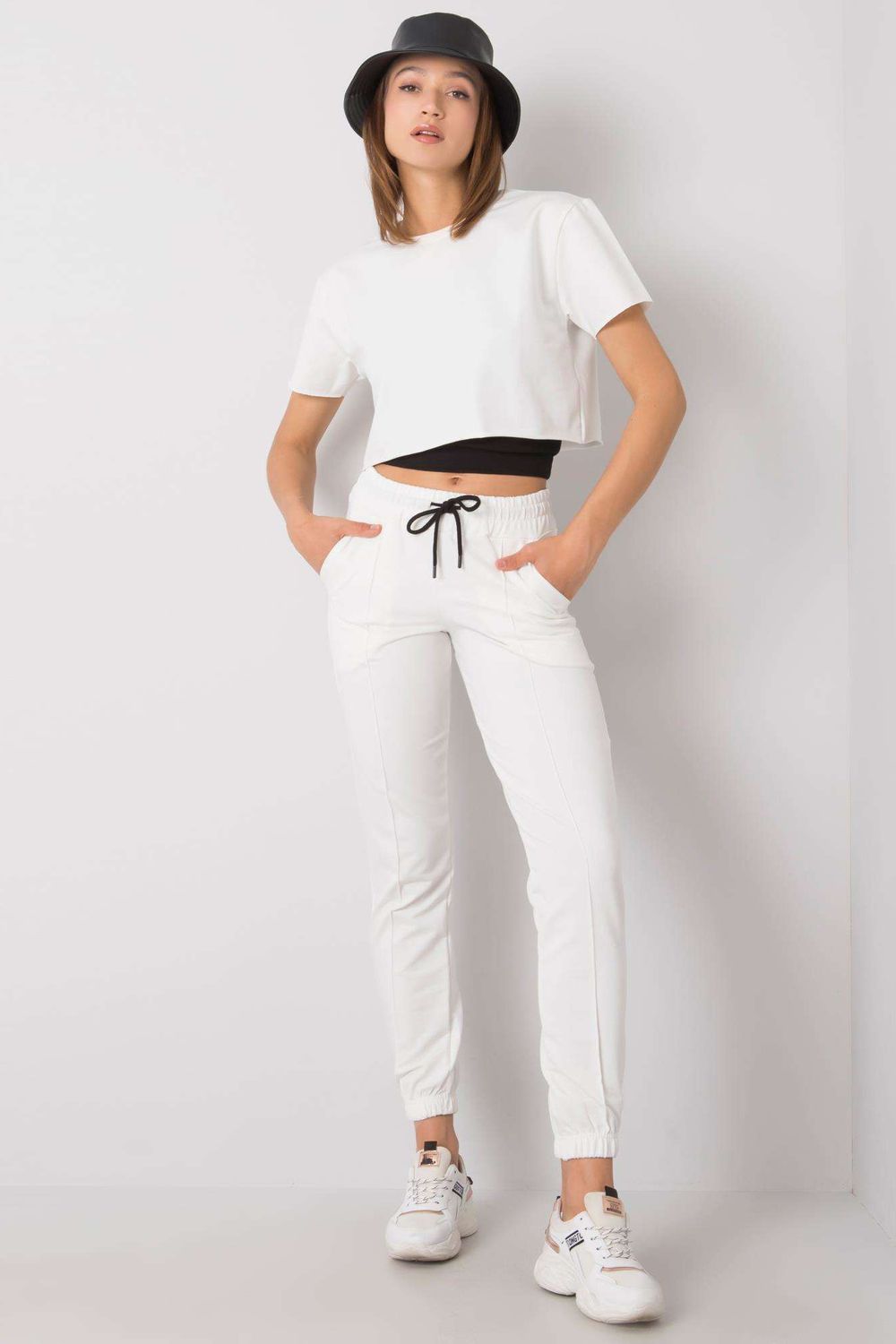 Rue Paris Ecru Cotton Trousers