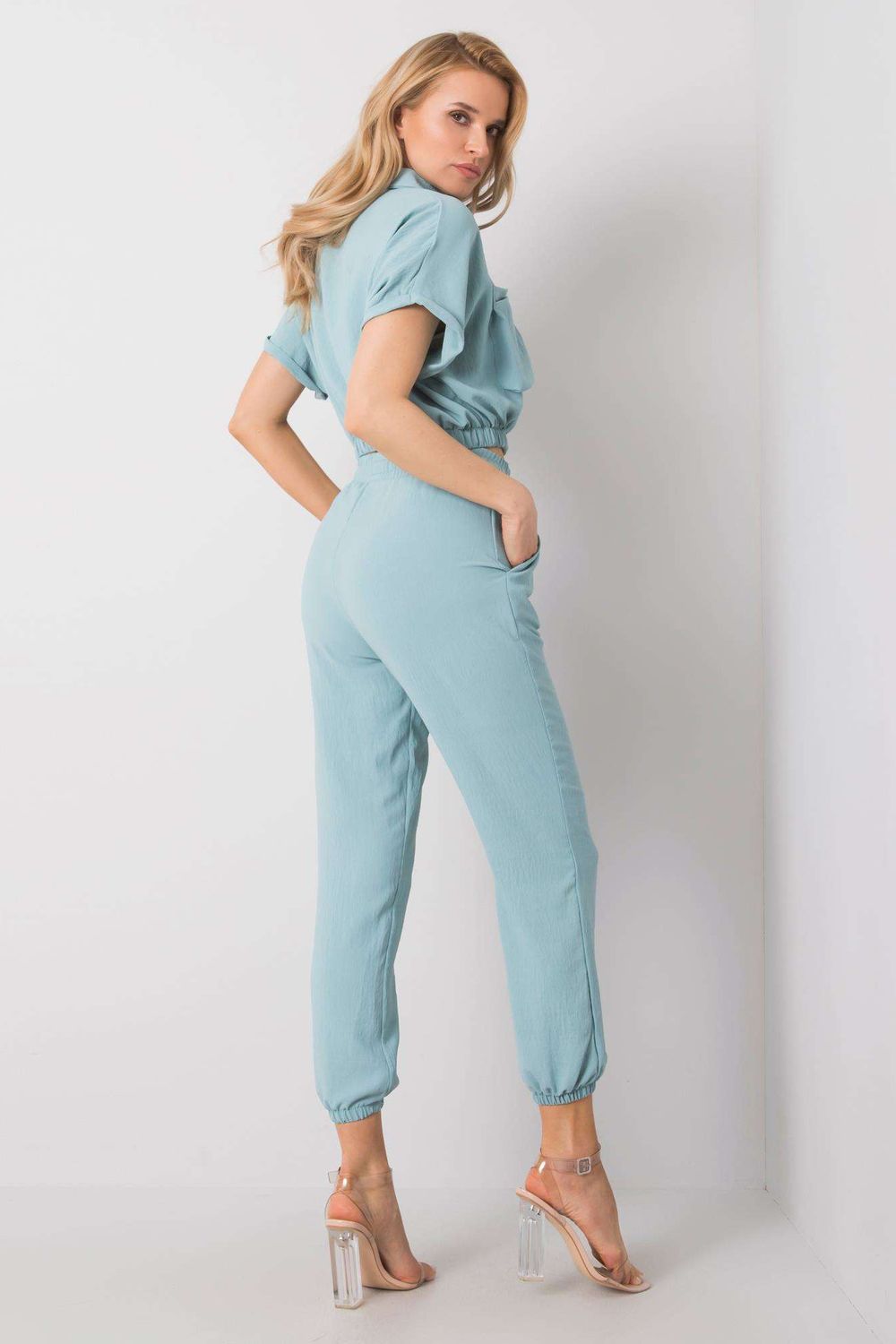 Rue Paris Mint Short Sleeve Trousers - view 3