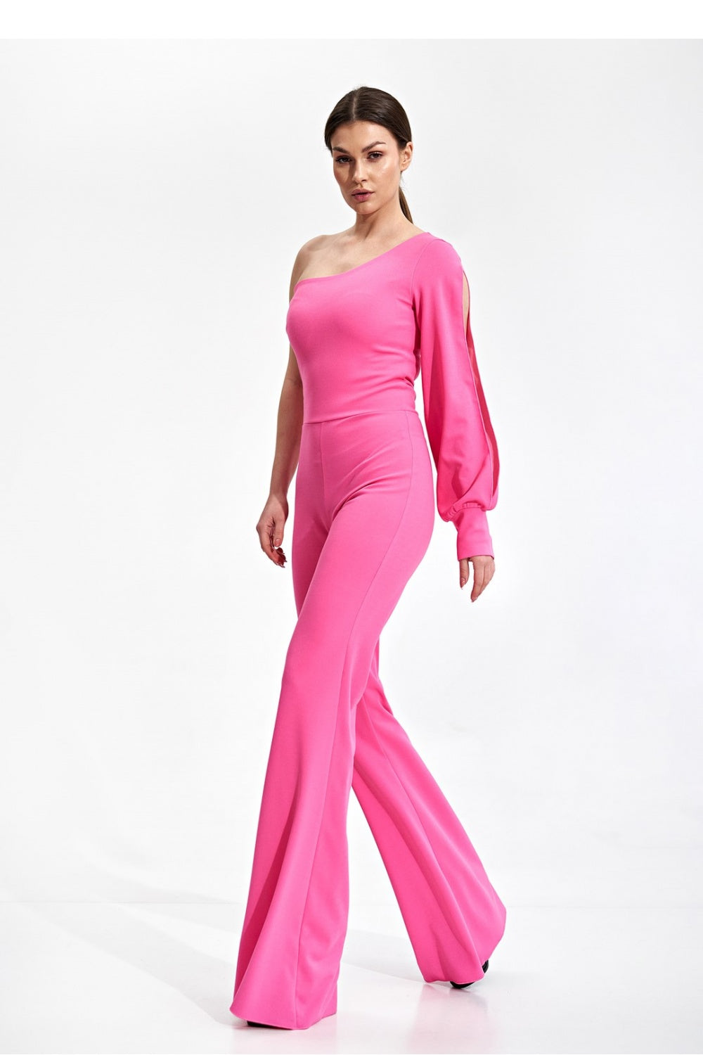 Figl Pink Bodycon Long Sleeve Jumpsuit - view 2