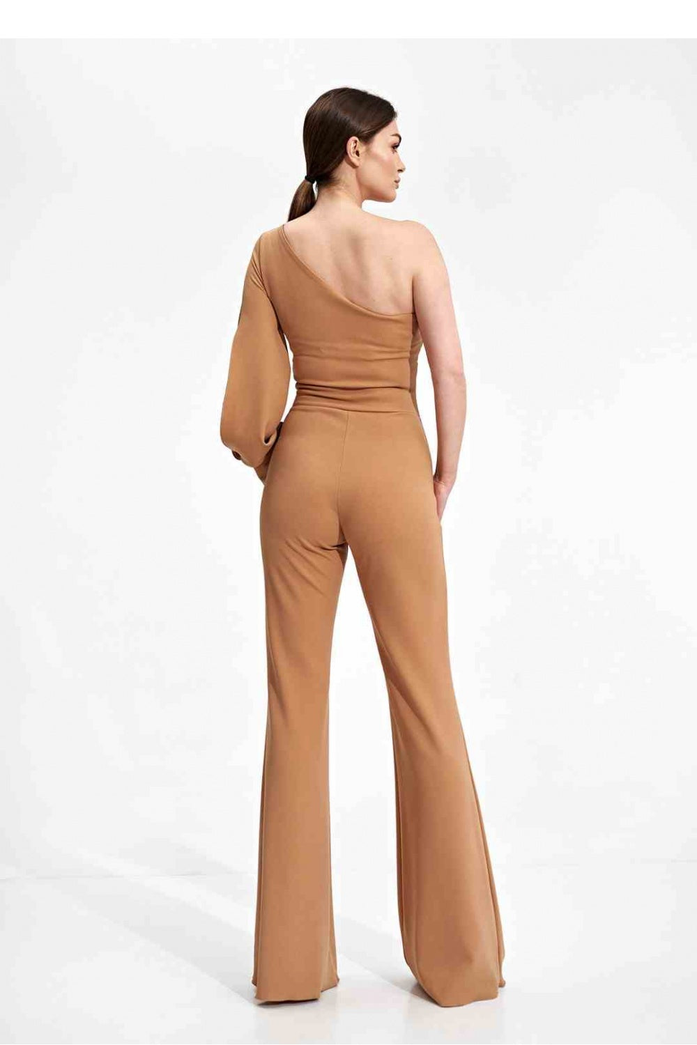 Figl Beige Bodycon Long Sleeve Jumpsuit - view 3