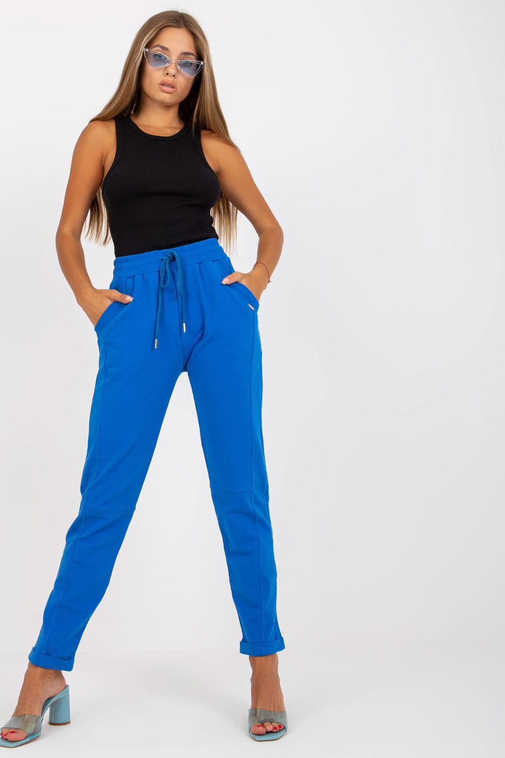 Relevance Dark Blue High Waisted Joggers