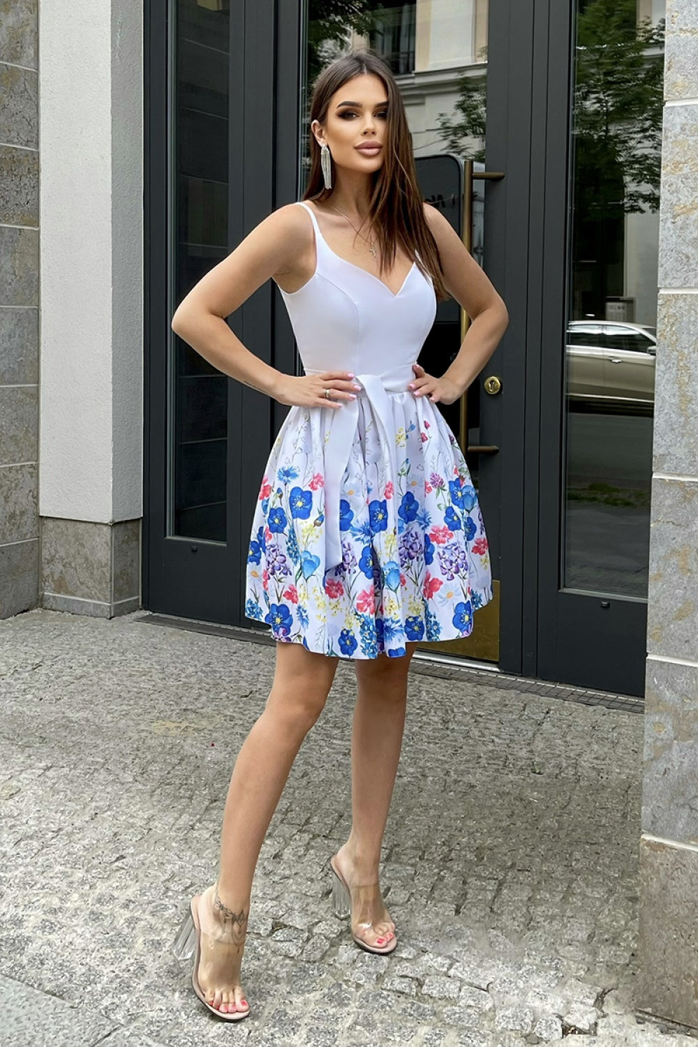 Bicotone Ecru Bodycon Sleeveless Cocktail Dress - view 2