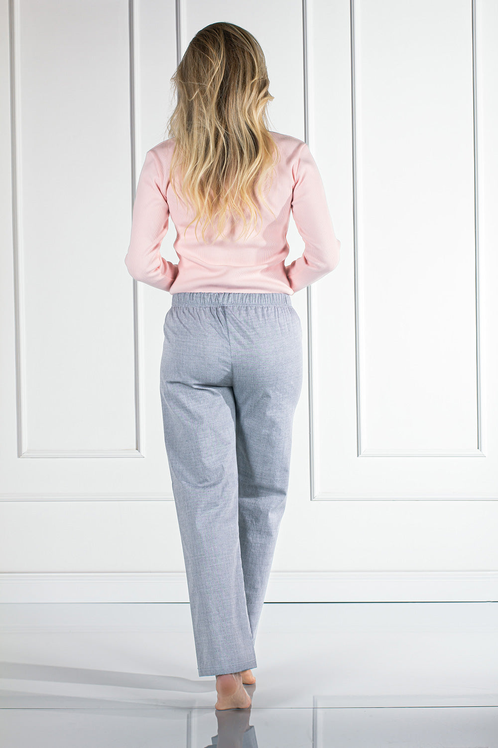 Momenti Per Me Linda Grey Cotton Long Sleeve Pyjamas - view 2